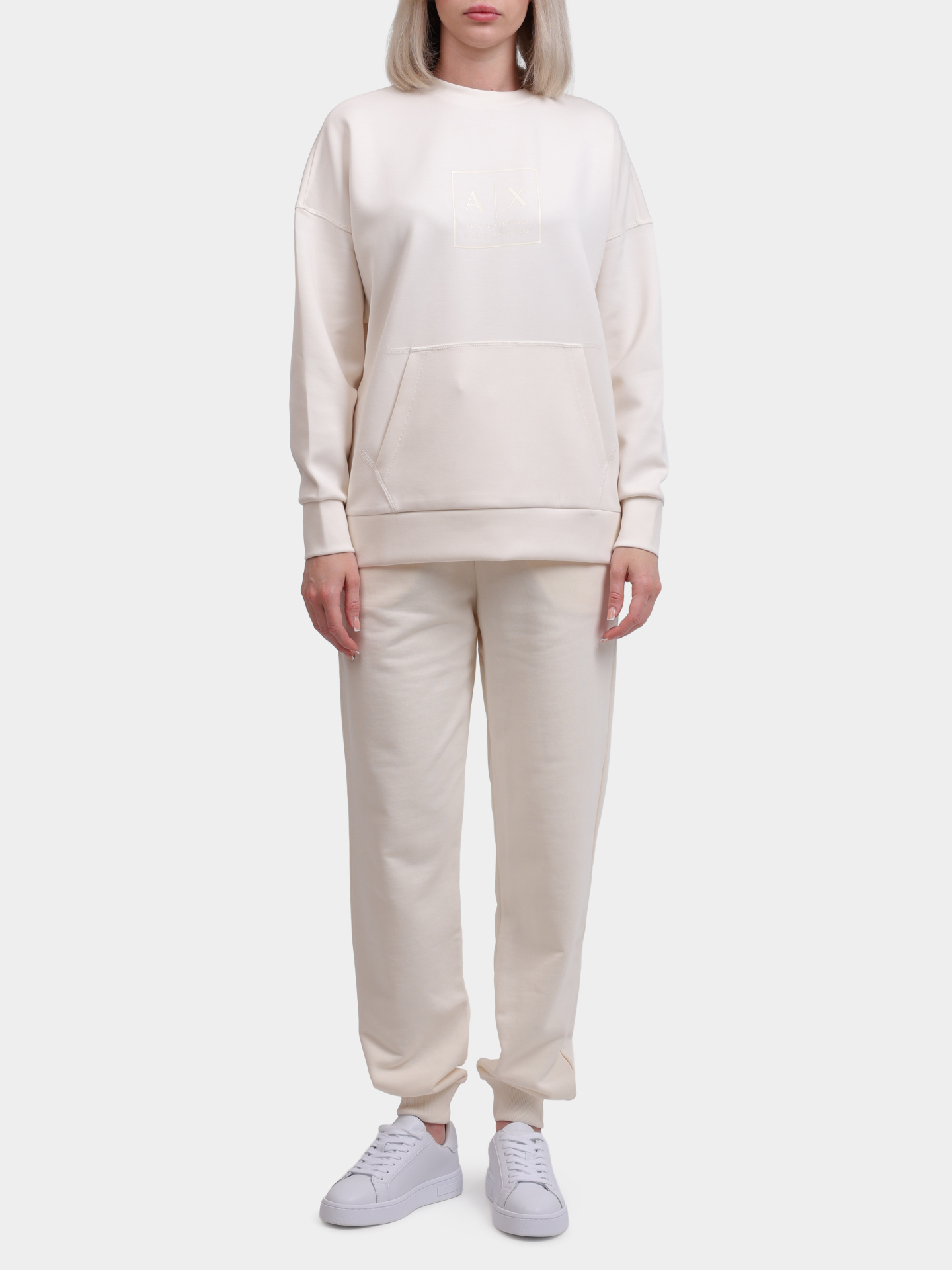 Брюки Armani Exchange 6DYP70 YJEEZ 1130 белые женские спортивные — купить в интернет-магазине Verdistore