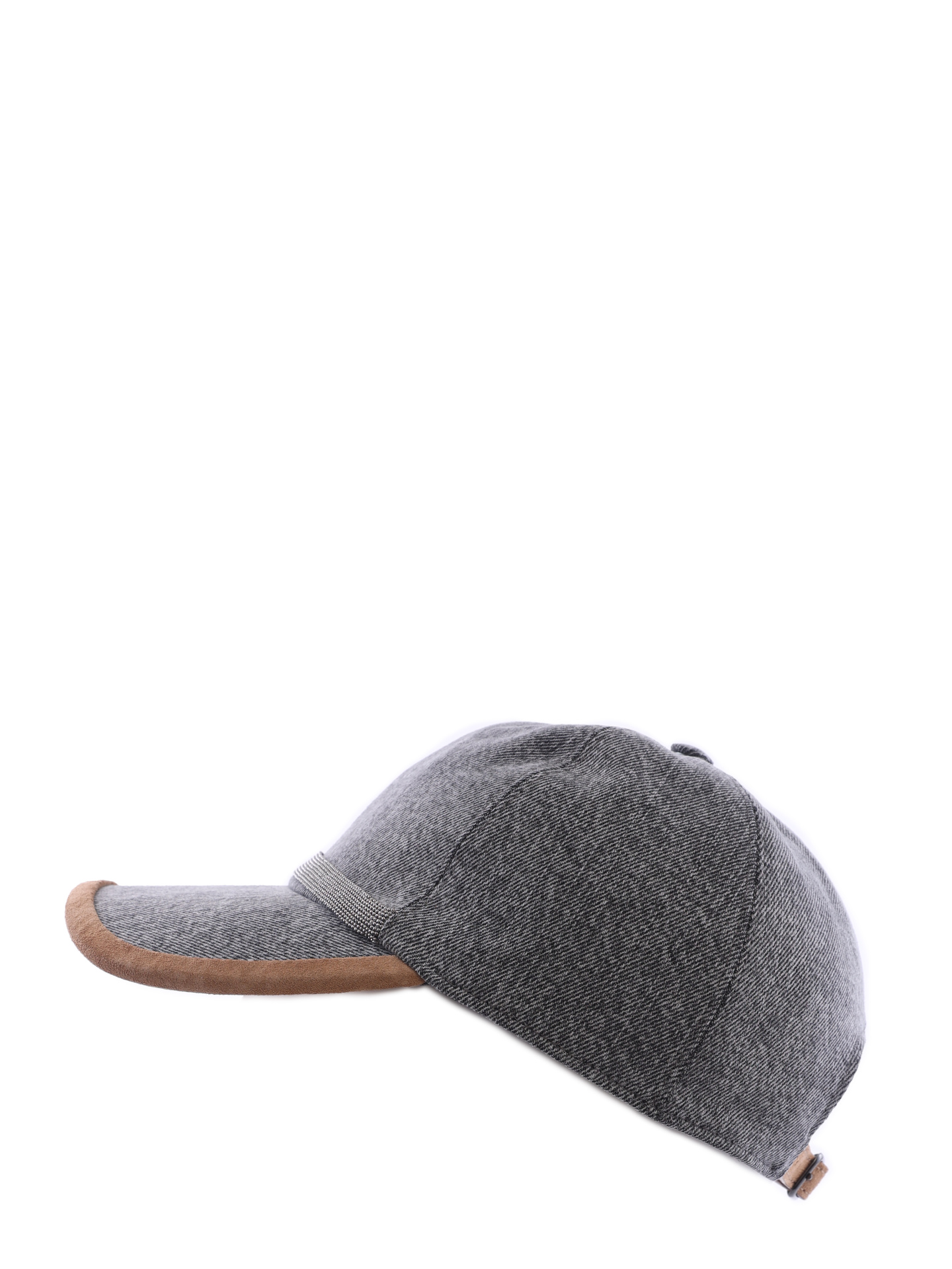 Бейсболка Brunello Cucinelli MCAP90172 CQJ90 серая женская с замшевой окантовкой — купить в интернет-магазине Verdistore