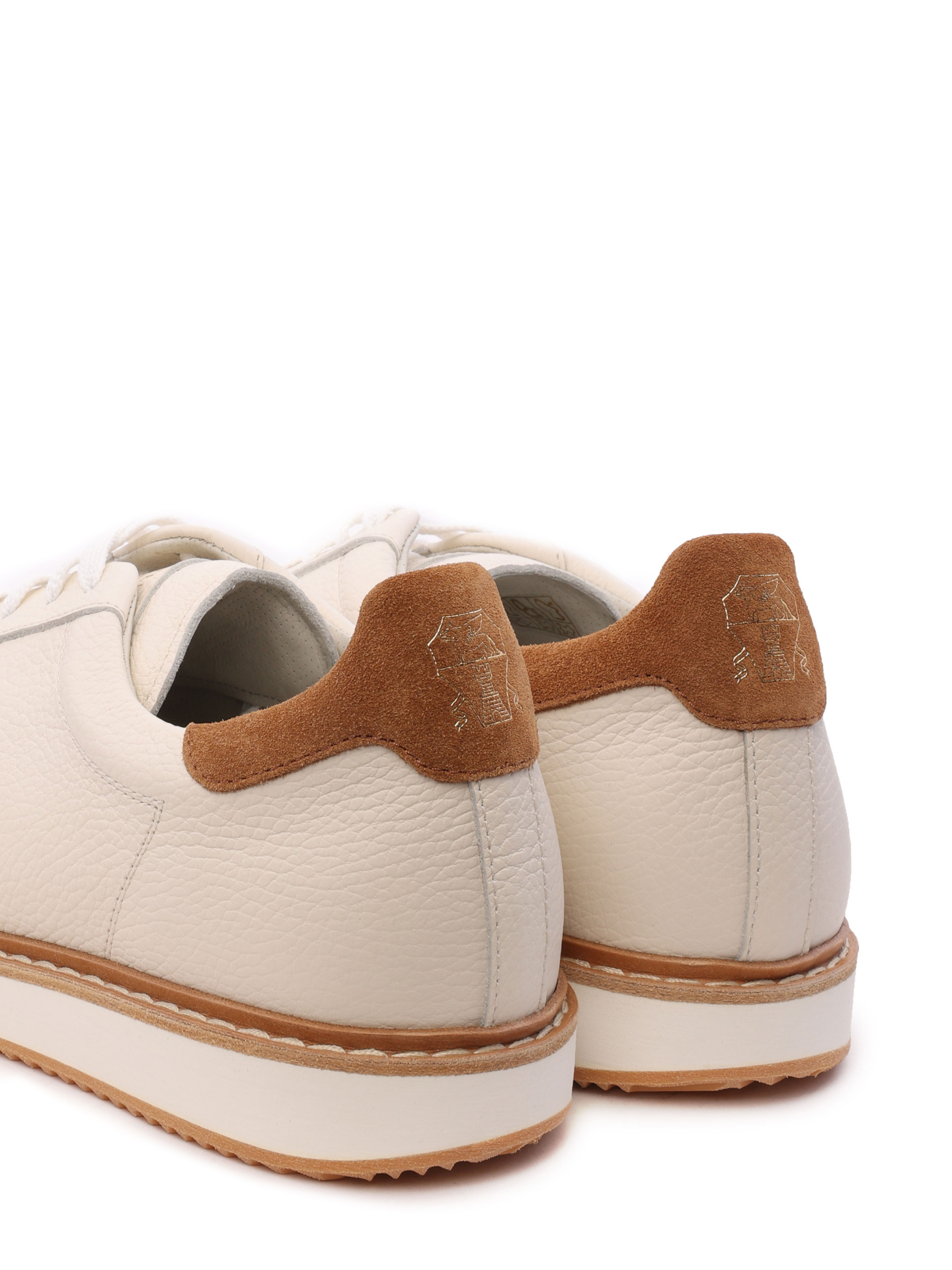 Кеды Brunello Cucinelli MZUALB2192 CLT57 кремовые мужские из кожи — купить в интернет-магазине Verdistore