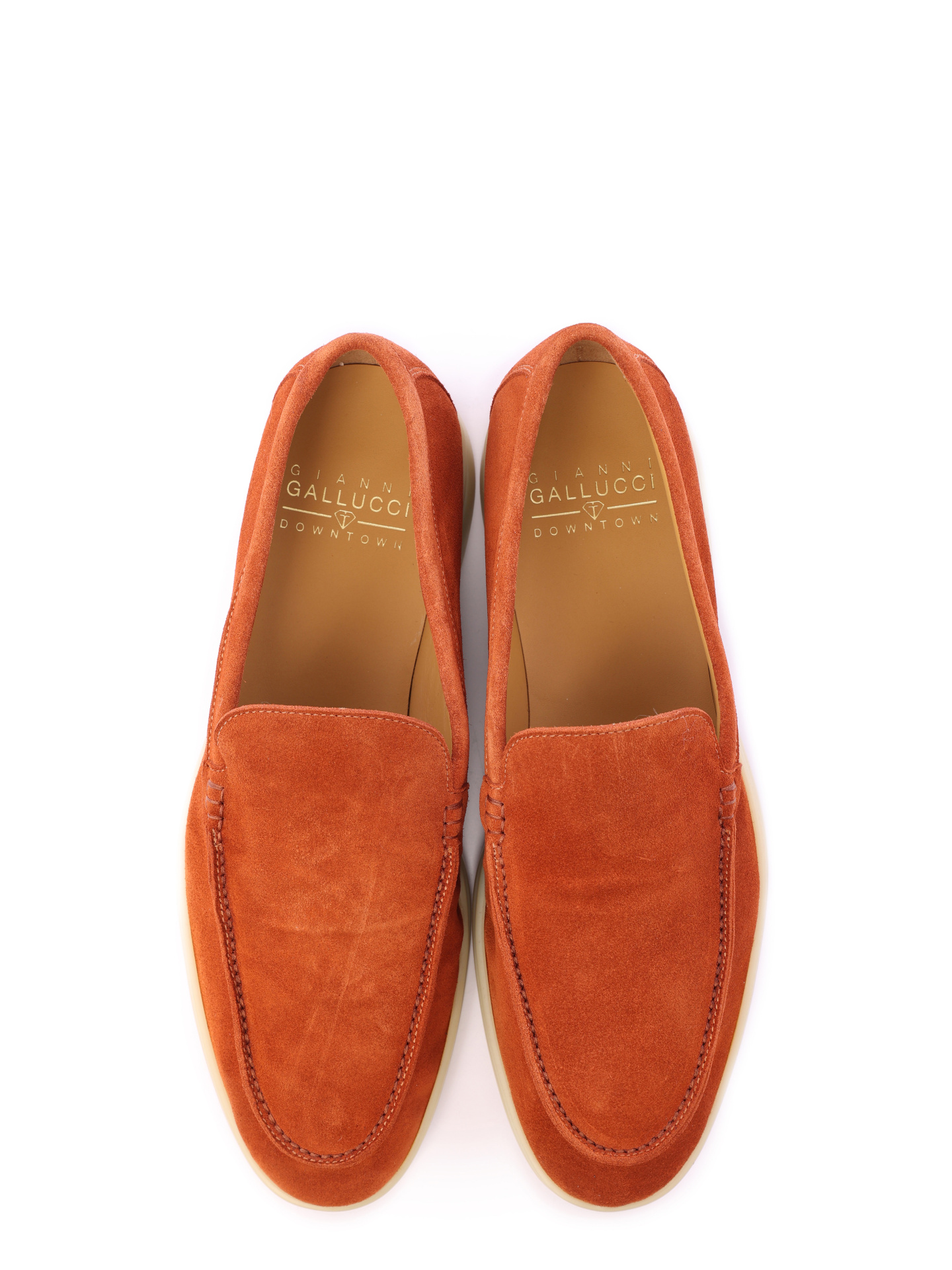 Туфли оранжевые замшевые на бежевой подошве — купить в интернет-магазине Verdistore