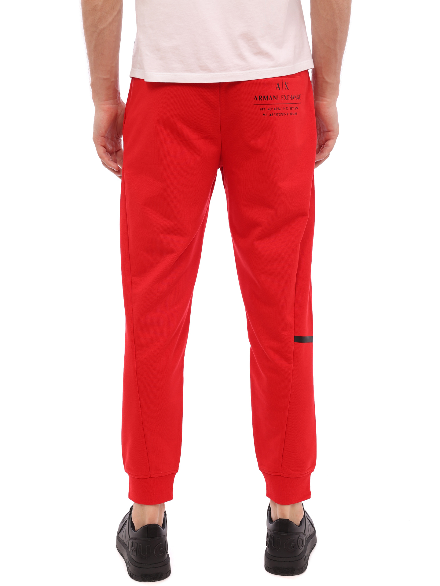 Брюки спортивные Armani Exchange 3KZPFE ZJ9FZ хлопковые мужские с контрастной отделкой — купить в интернет-магазине Verdistore