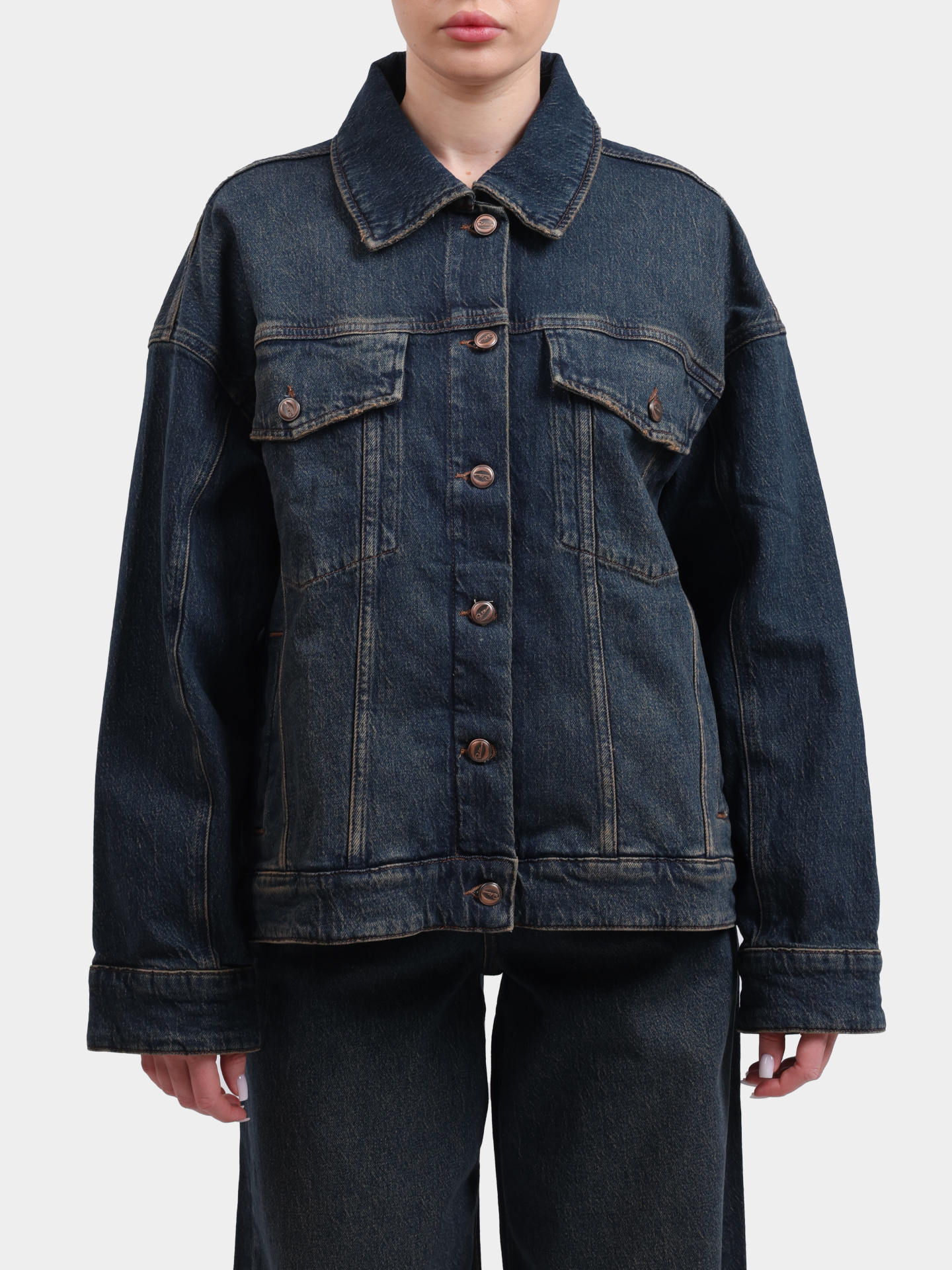 Куртка 1427-1560-02 синяя джинсовая женская — купить в интернет-магазине Verdistore