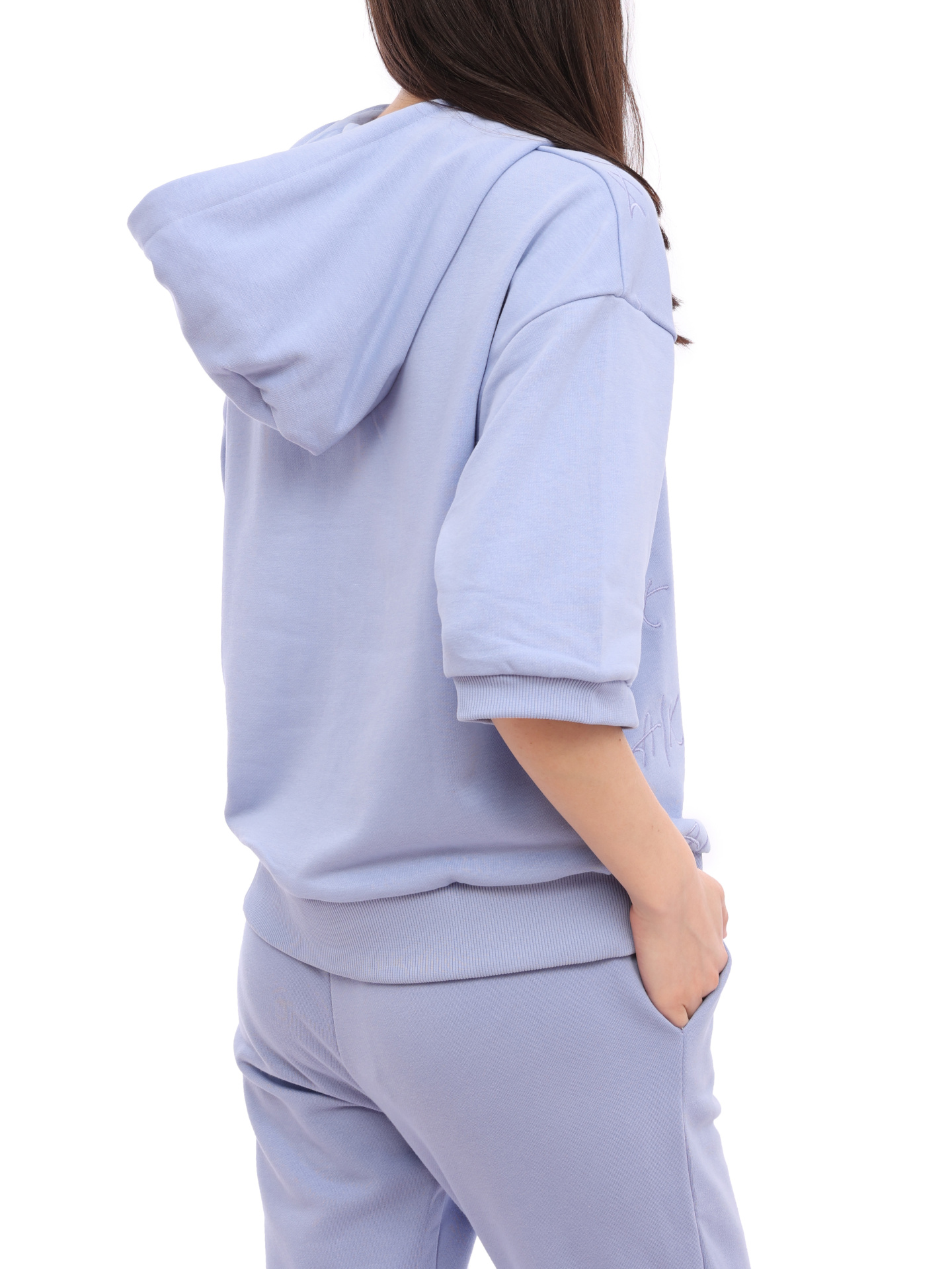 Толстовка Armani Exchange 3RYM73 YJDSZ 15CN голубая женская — купить в интернет-магазине Verdistore