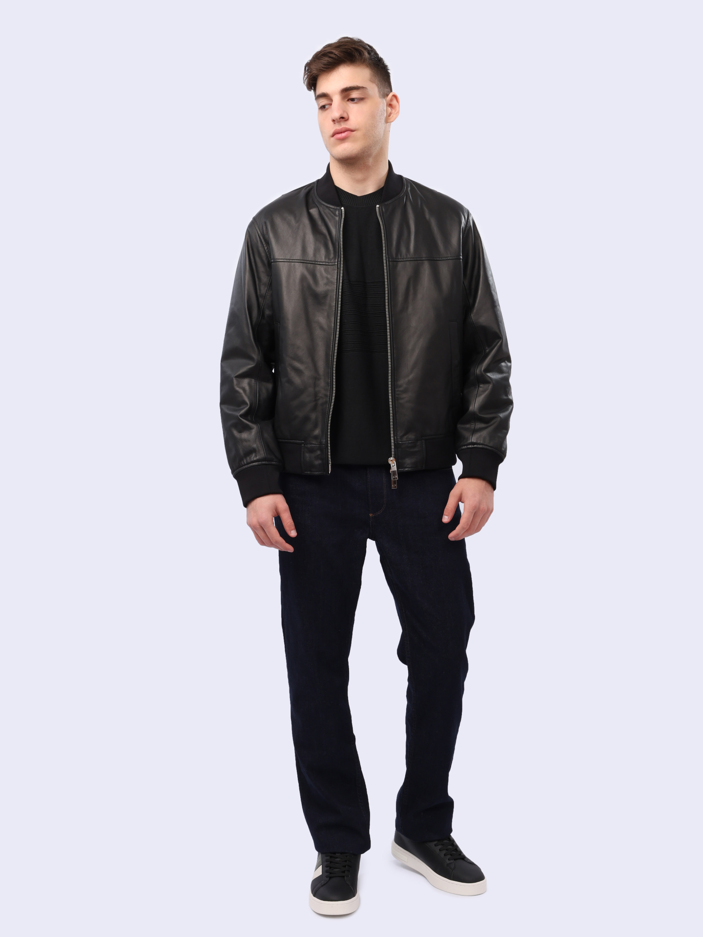 Куртка Armani Exchange XM000104 AF10500 UC001 черная мужская из кожи — купить в интернет-магазине Verdistore