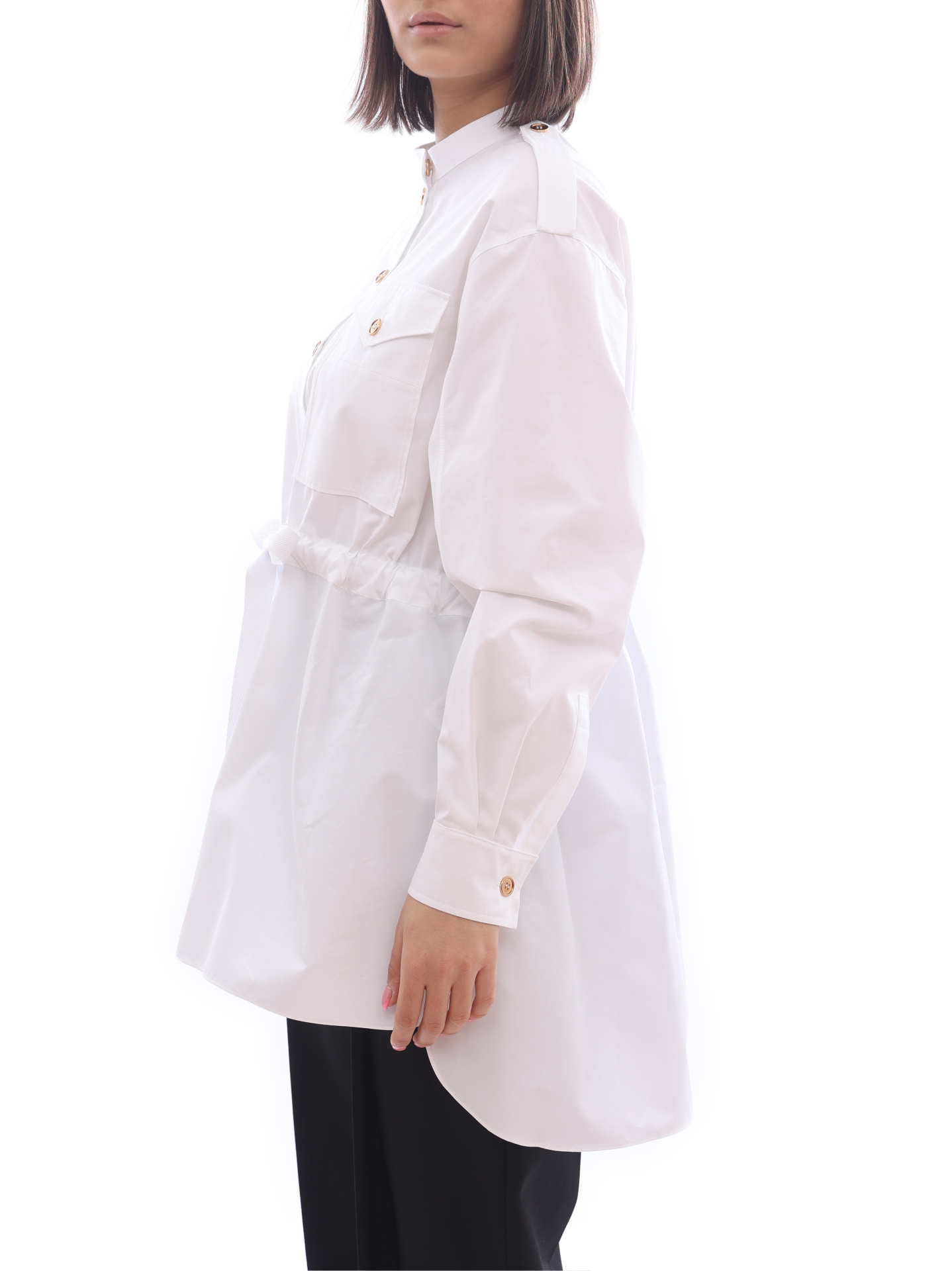 Блуза Alexander McQueen 686743-QAAAY 9000 белая женская из хлопка — купить в интернет-магазине Verdistore