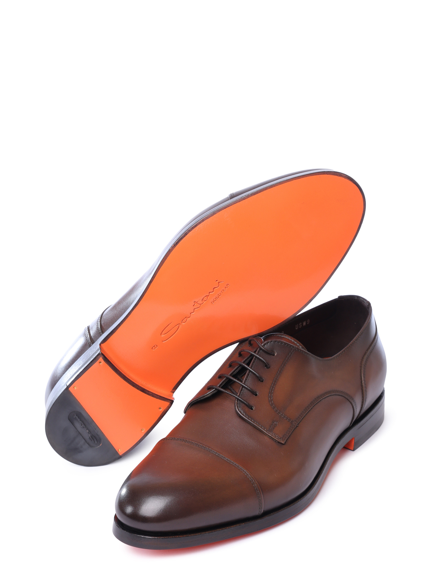 Дерби Santoni MCCG18940SA1SLAST50 кожаные мужские — купить в интернет-магазине Verdistore