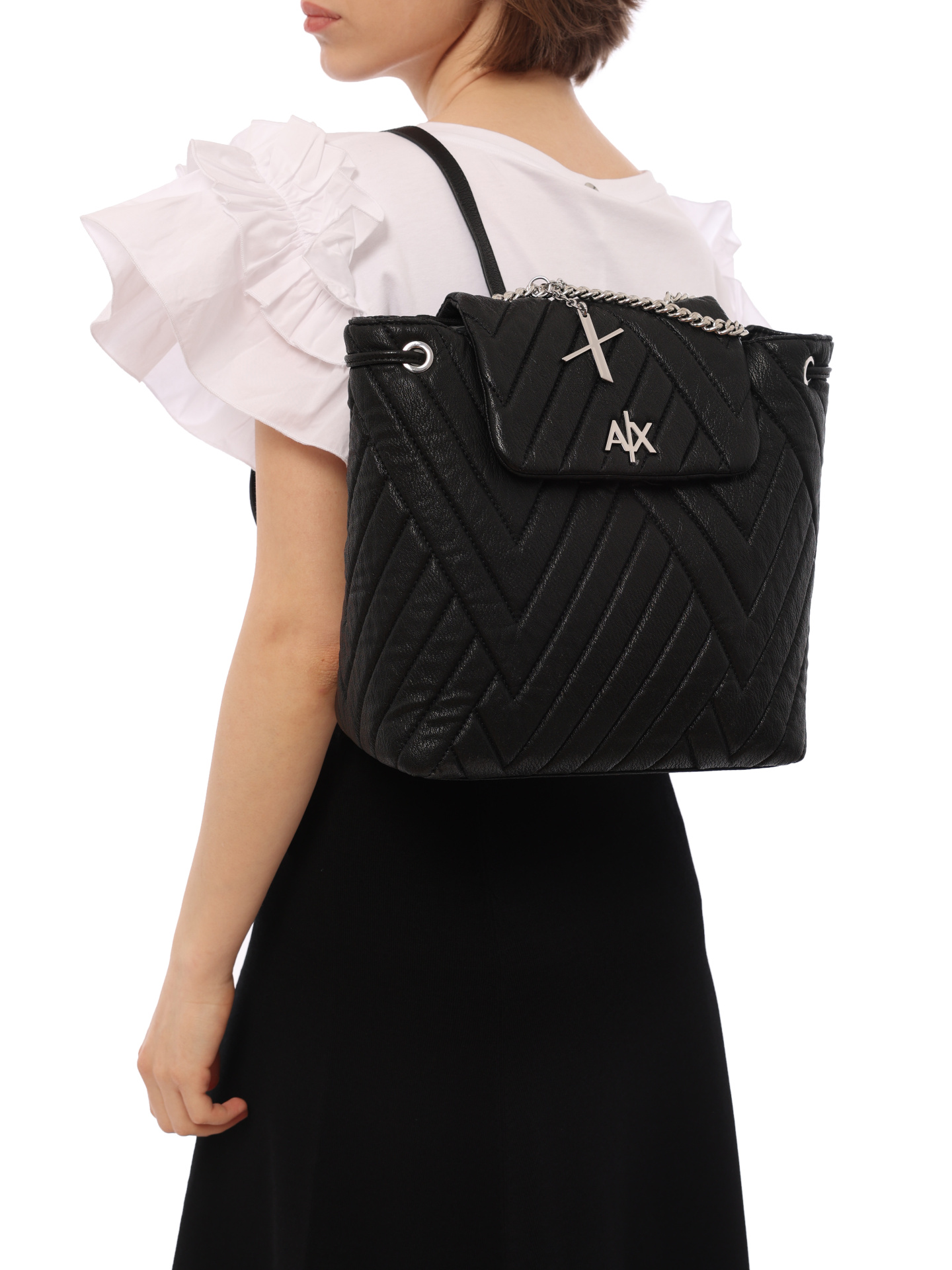 Рюкзак Armani Exchange 942934 2F745 00020 черный женский стеганый — купить в интернет-магазине Verdistore