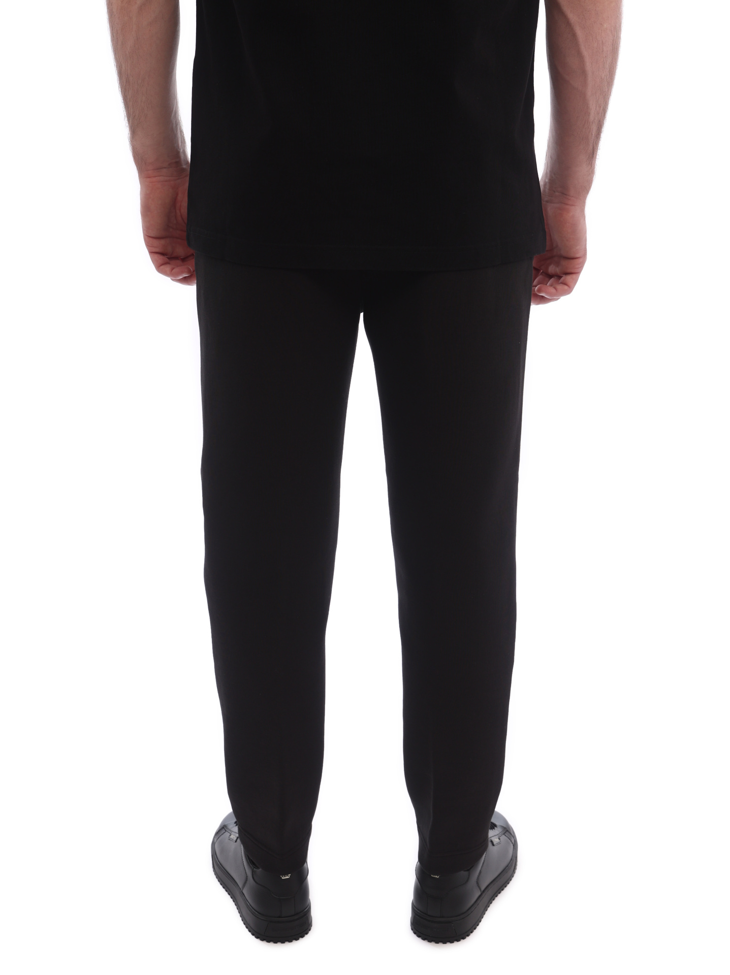 Брюки из легкого хлопкового материала прямого кроя черные со стрелками — купить в интернет-магазине Verdistore