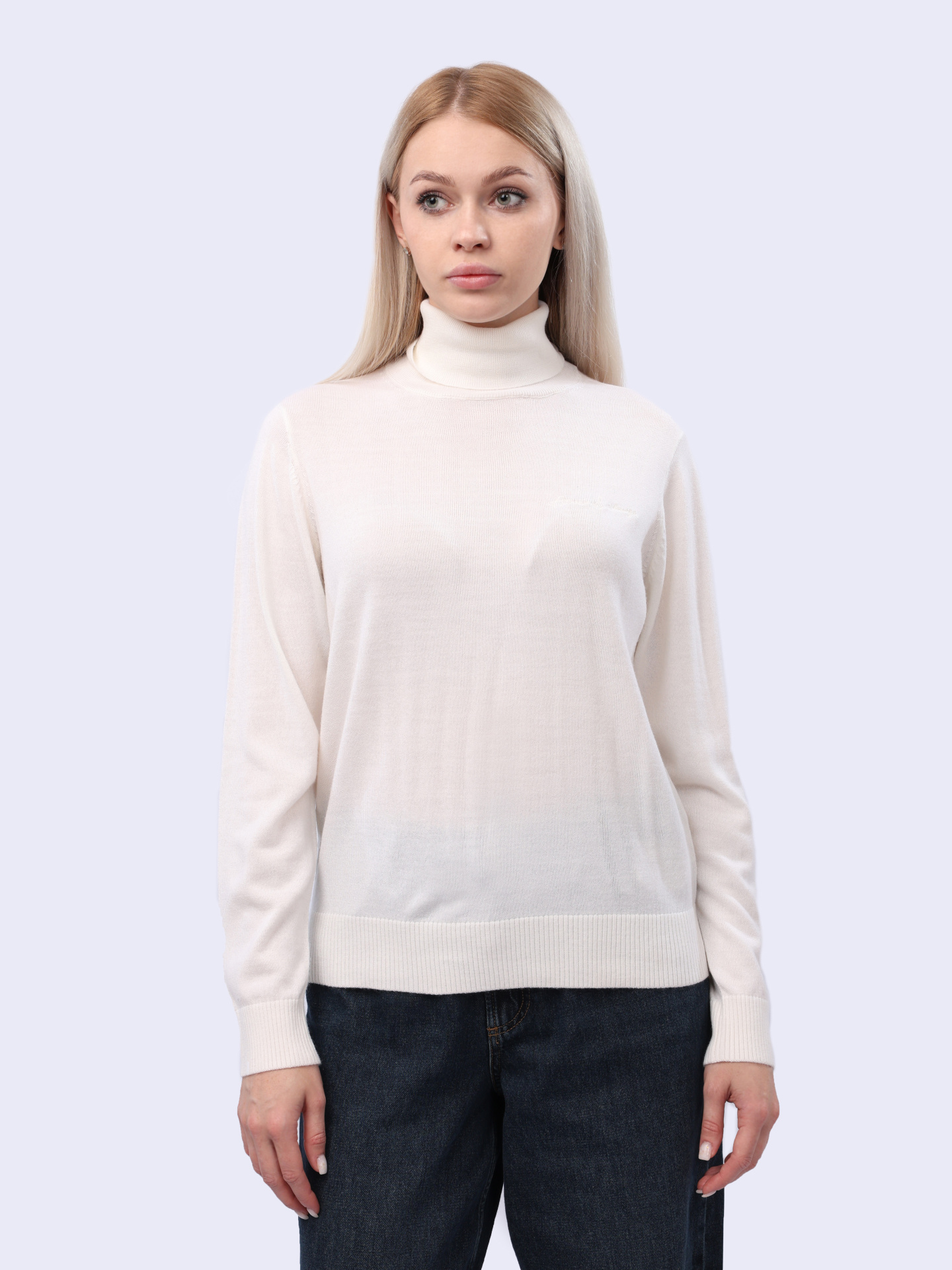 Свитер Armani Exchange 6DYM1K YME3Z 1130 белый женский с высоким горлом — купить в интернет-магазине Verdistore