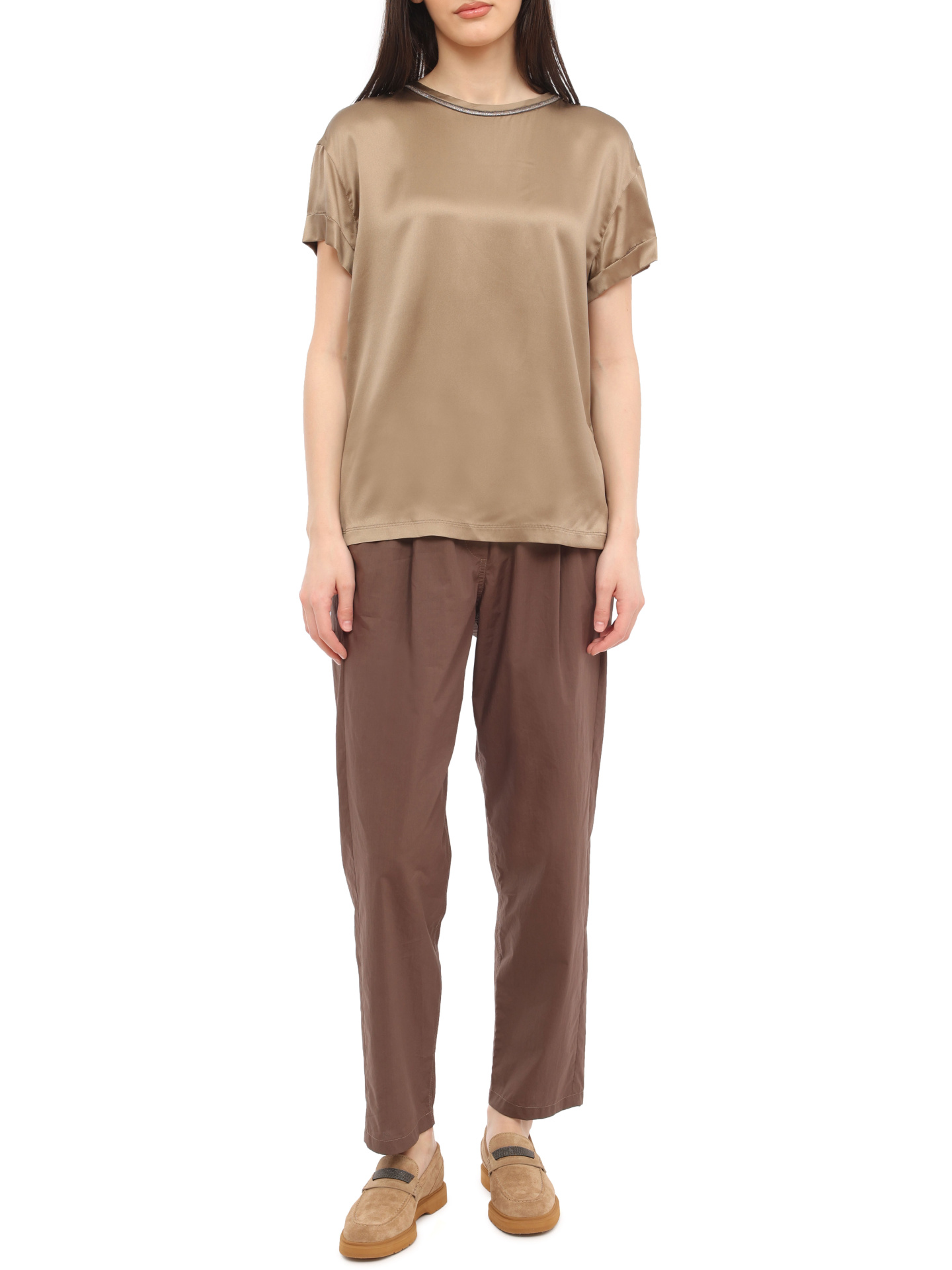 Топ Brunello Cucinelli M0C59E1320 шелковый женский — купить в интернет-магазине Verdistore