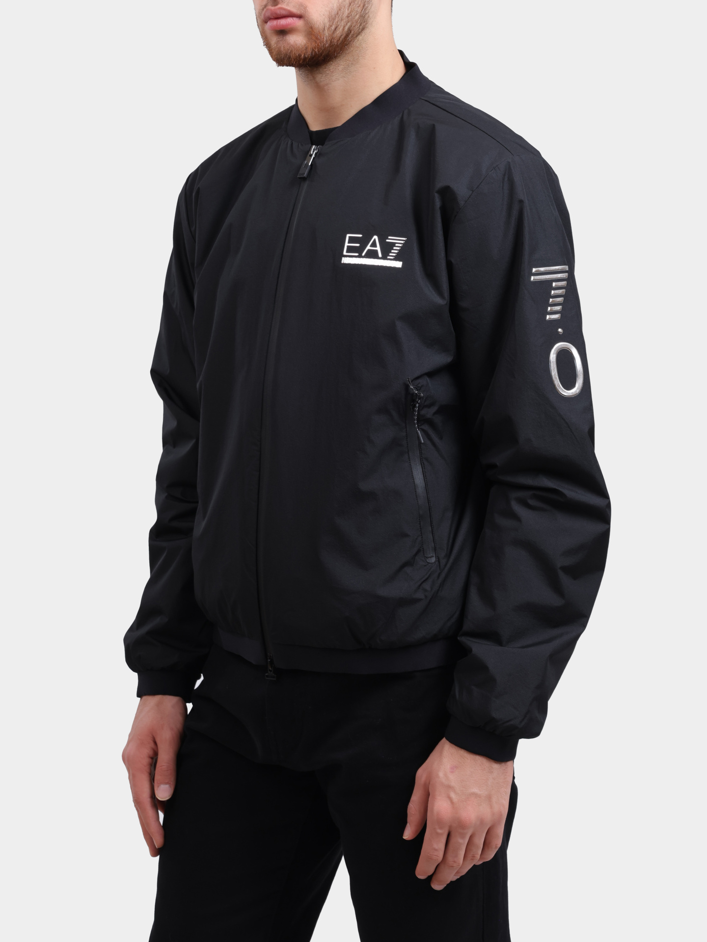 Ветровка EA7 6RPB12 PN4UZ черная мужская на молнии — купить в интернет-магазине Verdistore