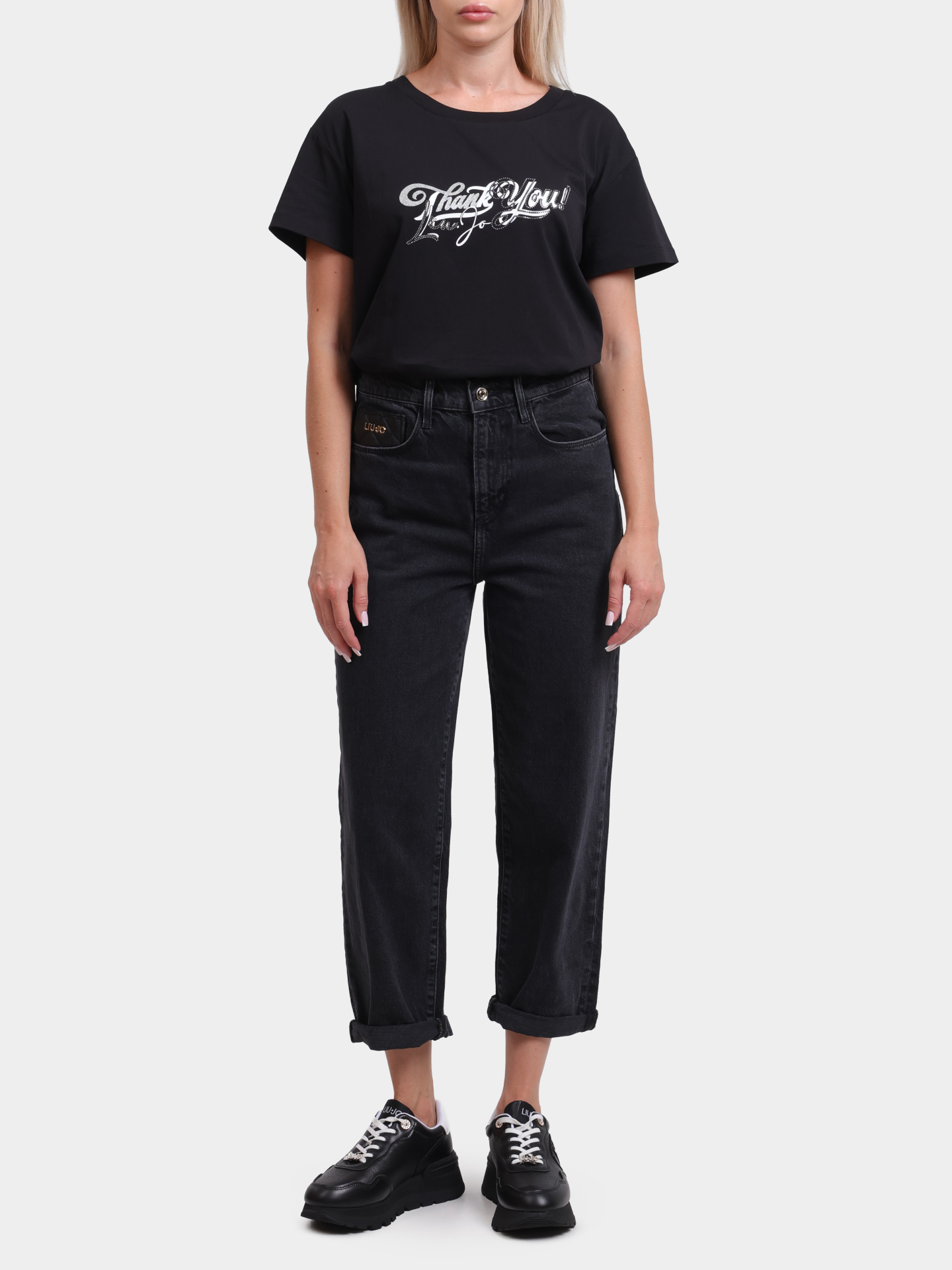 Джинсы Liu-Jo UF5125 D4927 87456 черные женские — купить в интернет-магазине Verdistore