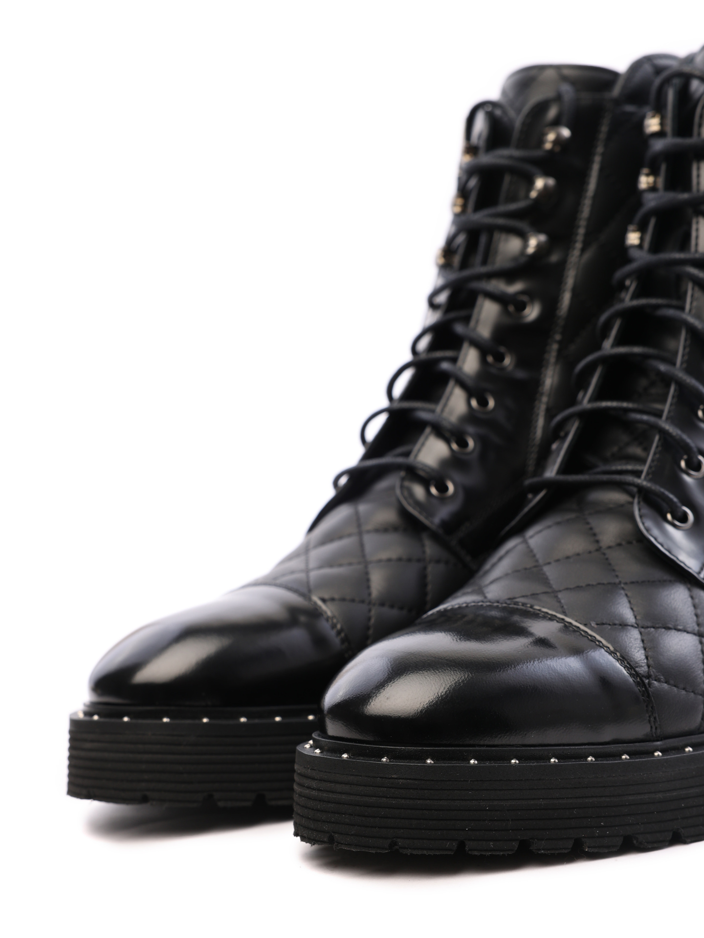 Ботинки Angelo Bervicato B3345 черные женские из стеганой кожи — купить в интернет-магазине Verdistore