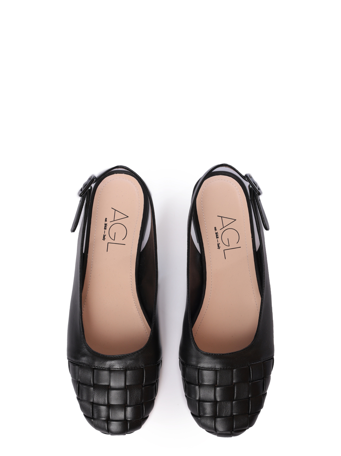 Балетки AGL D834085PCSOFTY 0000 черные женские с плетеным носом — купить в интернет-магазине Verdistore
