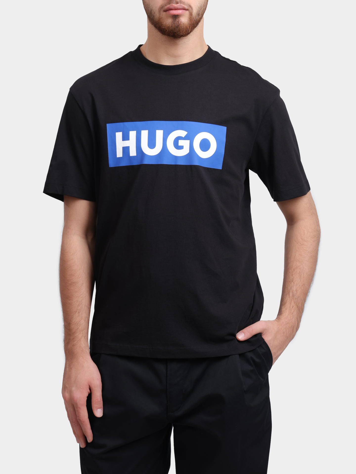 Футболка Hugo 50522376 001 черная с контрастным логотипом — купить в интернет-магазине Verdistore