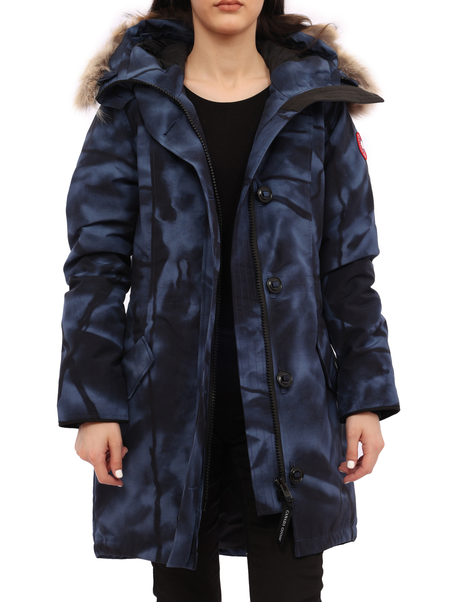 Парка Canada Goose 2580L синяя женская с принтом — купить в интернет-магазине Verdistore