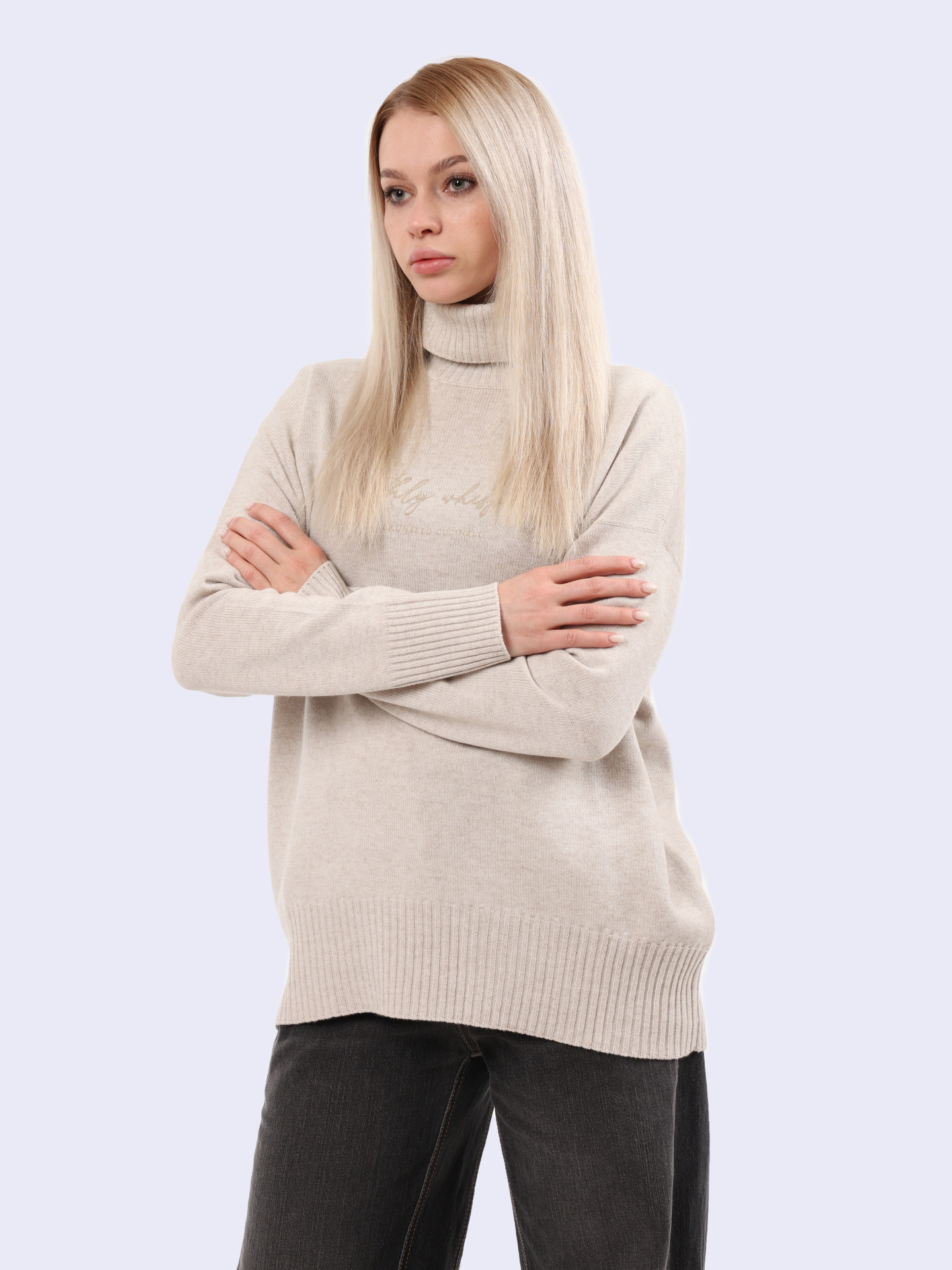 Свитер Brunello Cucinelli M16709403 C9610 бежевый женский — купить в интернет-магазине Verdistore