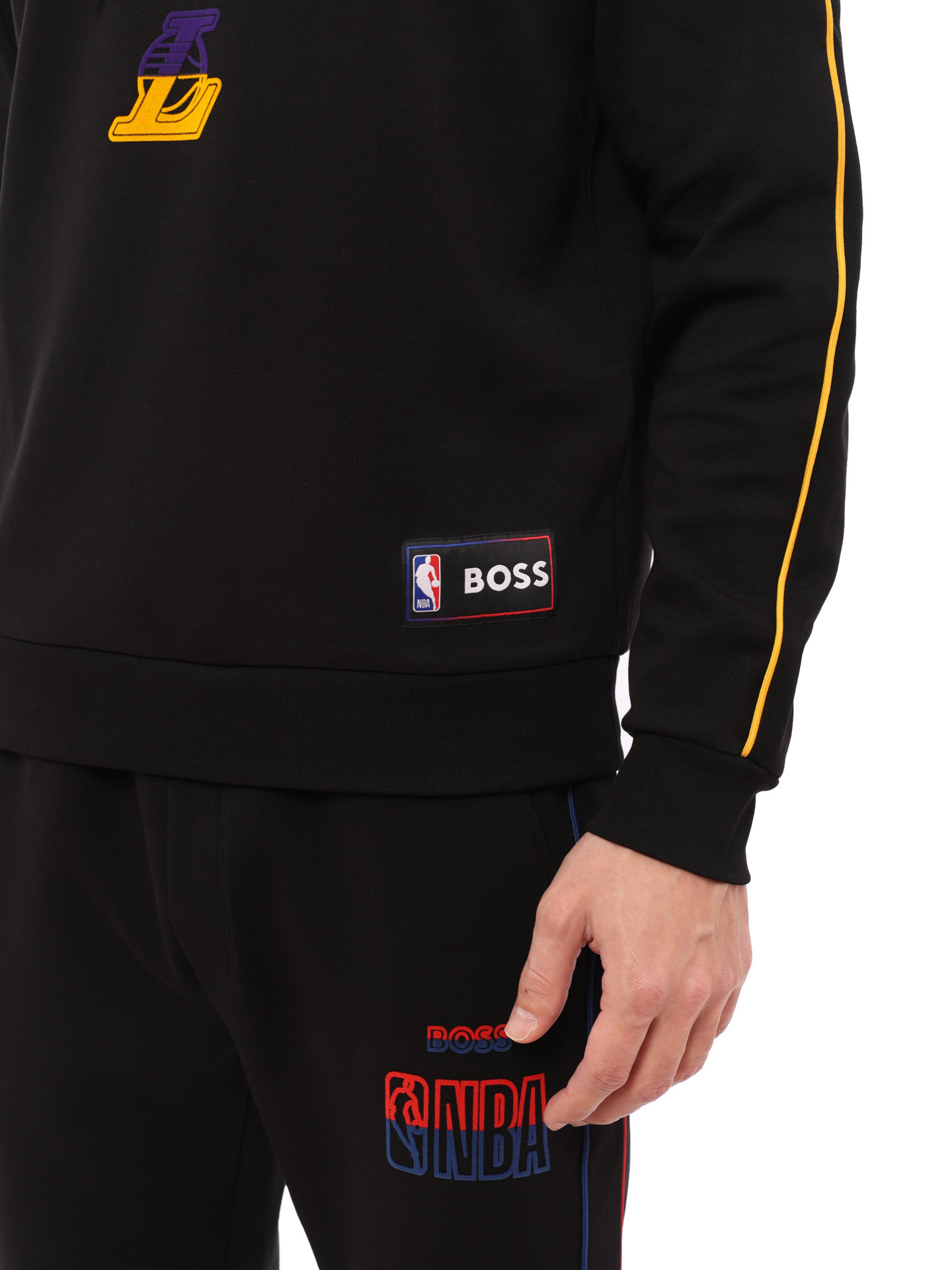 Худи Boss 50477404 002 черное мужское с принтом — купить в интернет-магазине Verdistore