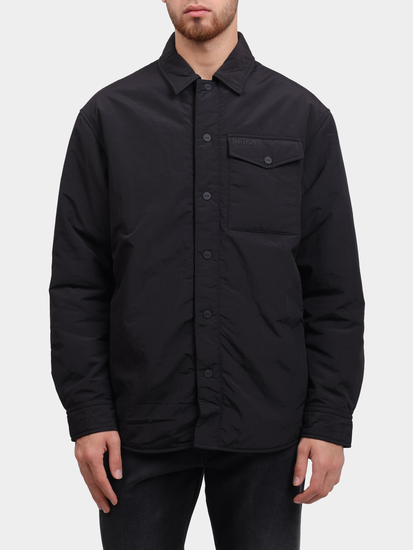 Куртка-рубашка Hugo 50549077 001 черная мужская — купить в интернет-магазине Verdistore