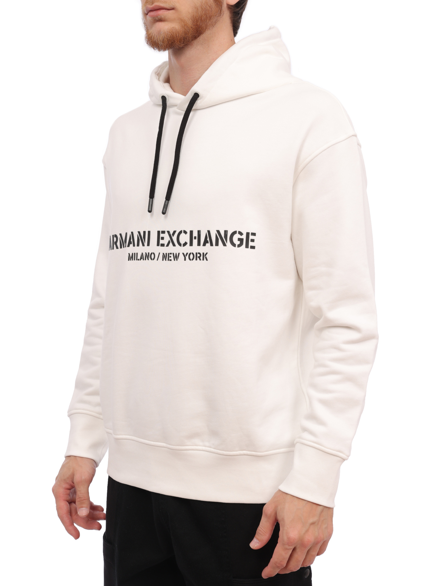 Худи Armani Exchange 6RZMLE ZJ4XZ 1116 белое мужское с логотипом — купить в интернет-магазине Verdistore