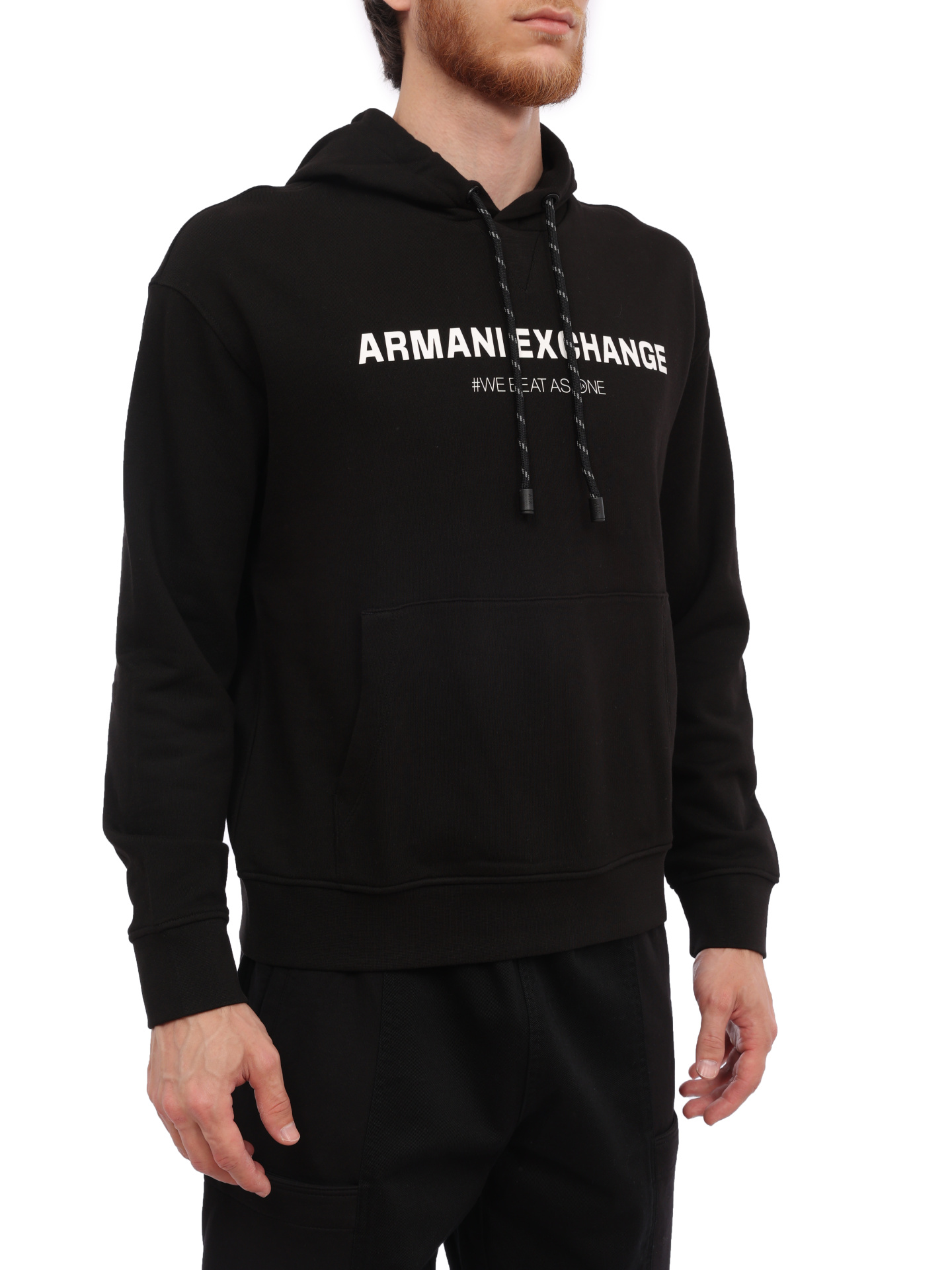 Худи Armani Exchange 6RZMHF ZJDGZ 1200 черное мужское с капюшоном — купить в интернет-магазине Verdistore