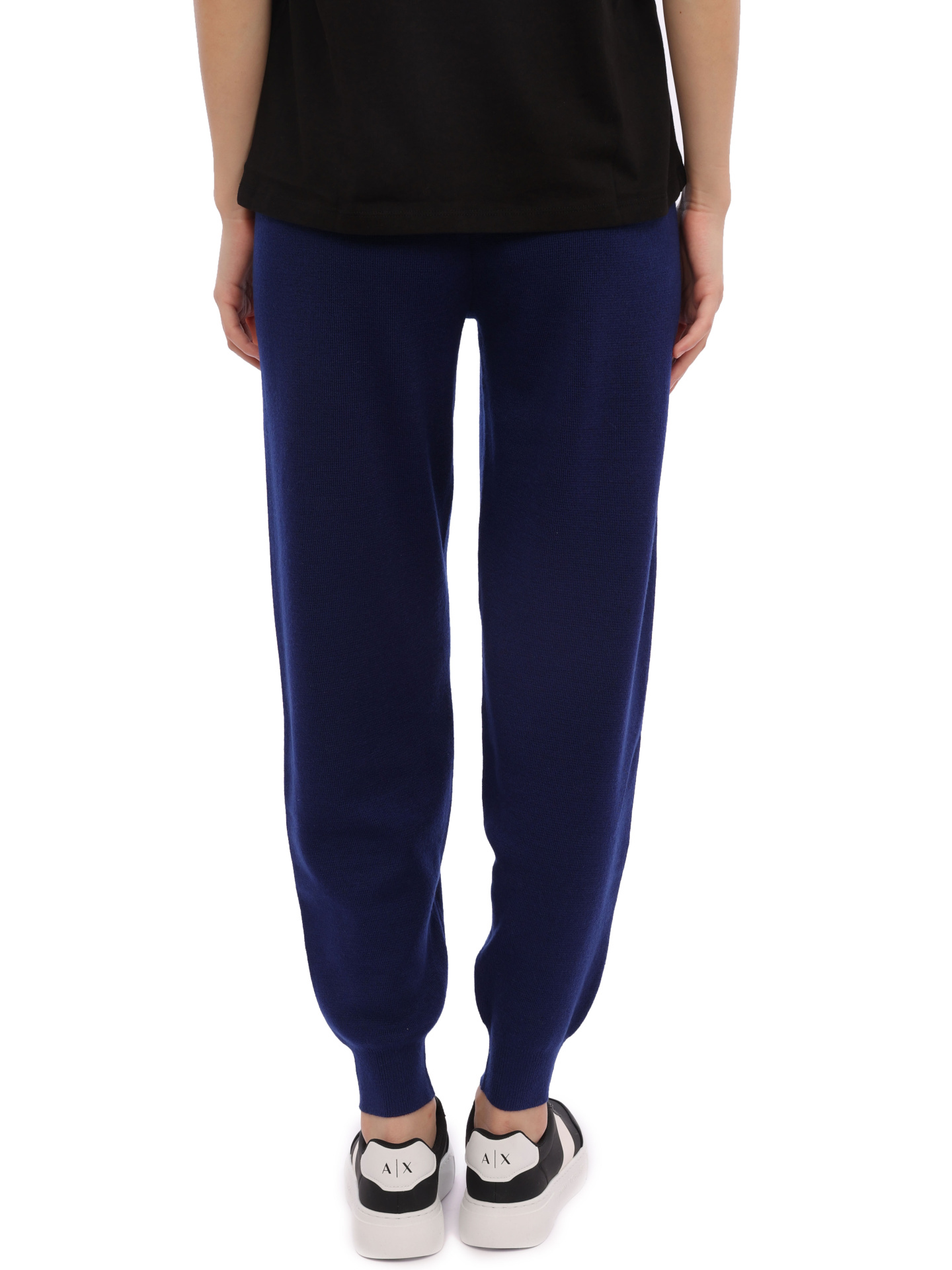 Брюки Armani Exchange 6RYP1K YME3Z 1990 синие женские из трикотажа — купить в интернет-магазине Verdistore