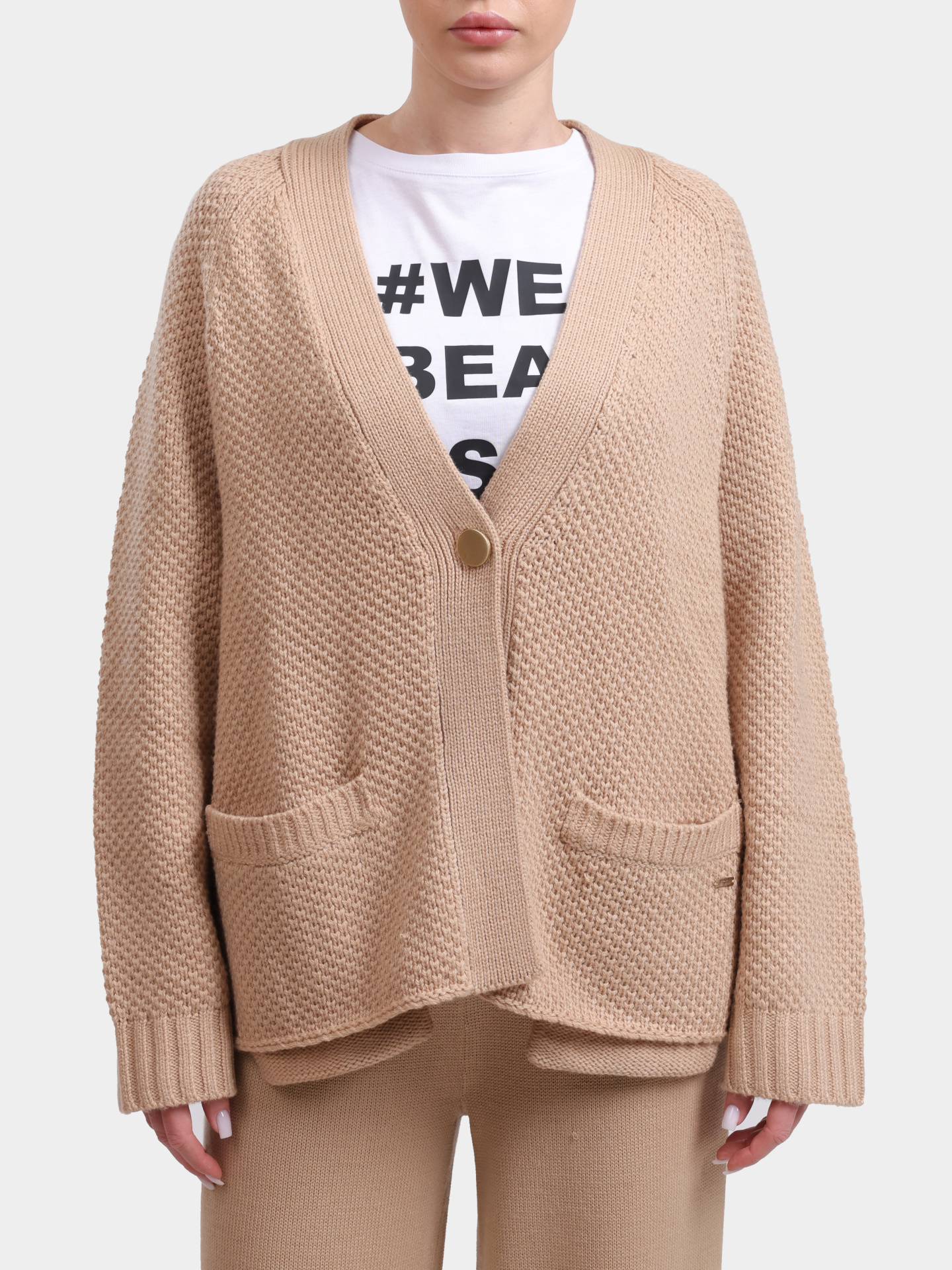 Кардиган Armani Exchange XW001306 AF16604 U1051 бежевый женский — купить в интернет-магазине Verdistore