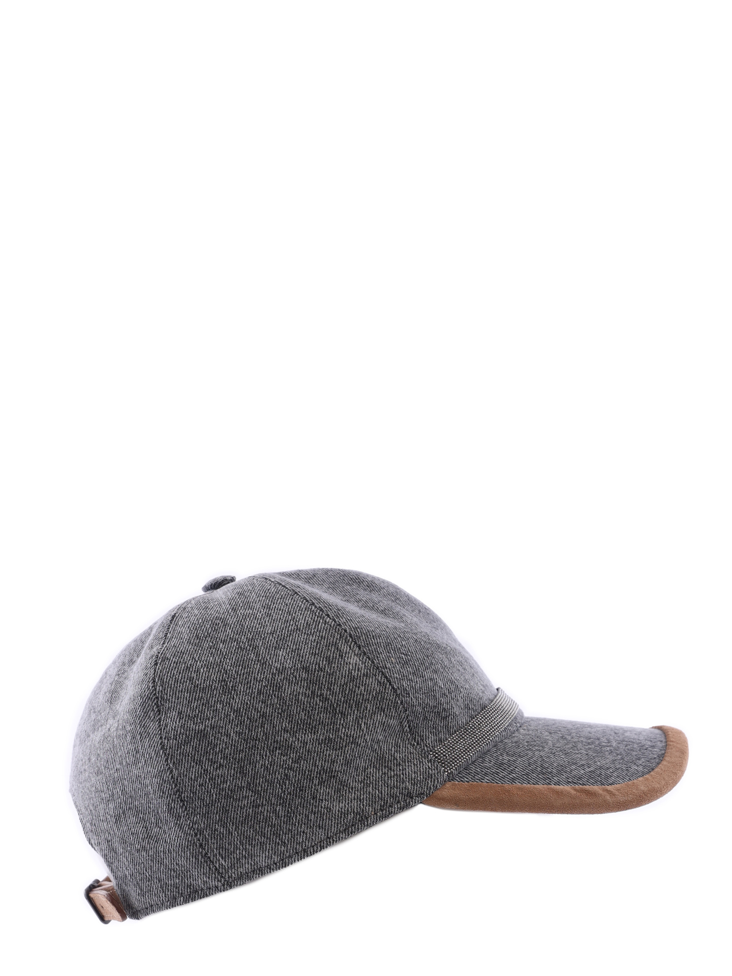 Бейсболка Brunello Cucinelli MCAP90172 CQJ90 серая женская с замшевой окантовкой — купить в интернет-магазине Verdistore