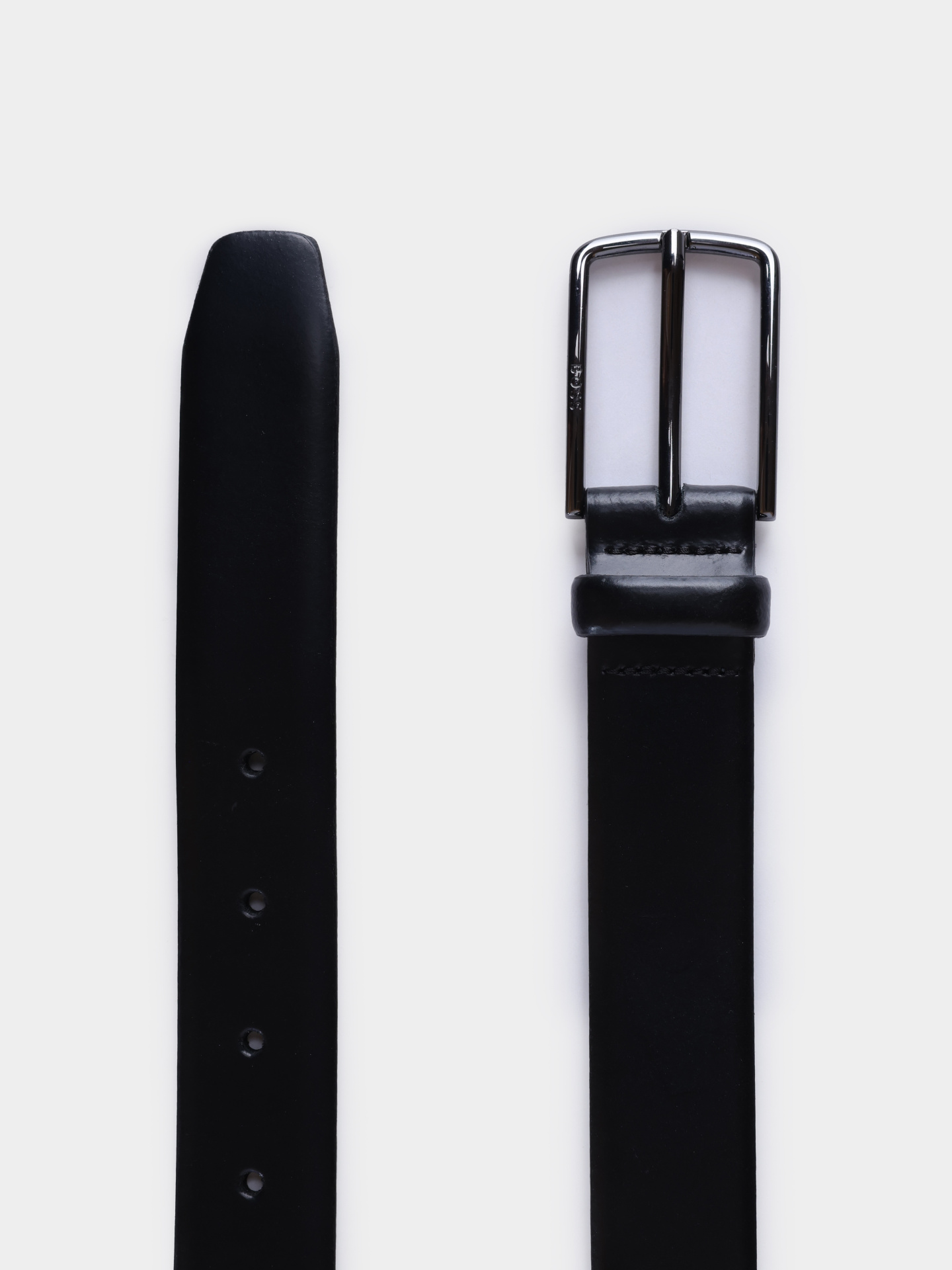 Ремень кожаный черный с маленьким логотипом на пряжке — купить в интернет-магазине Verdistore