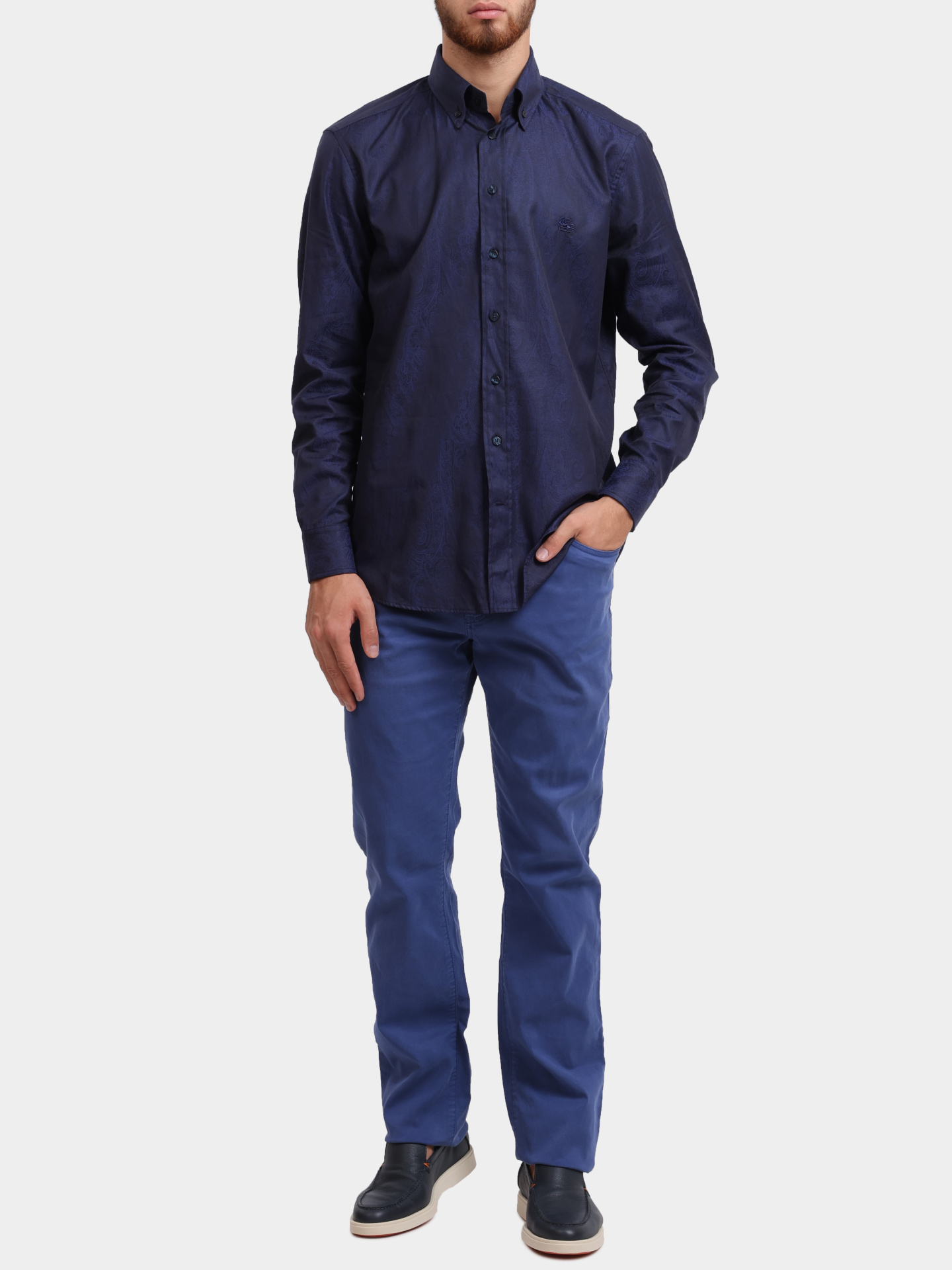 Рубашка MRIB0004 99TU5E1 B0711 прямого кроя темно-синяя — купить в интернет-магазине Verdistore