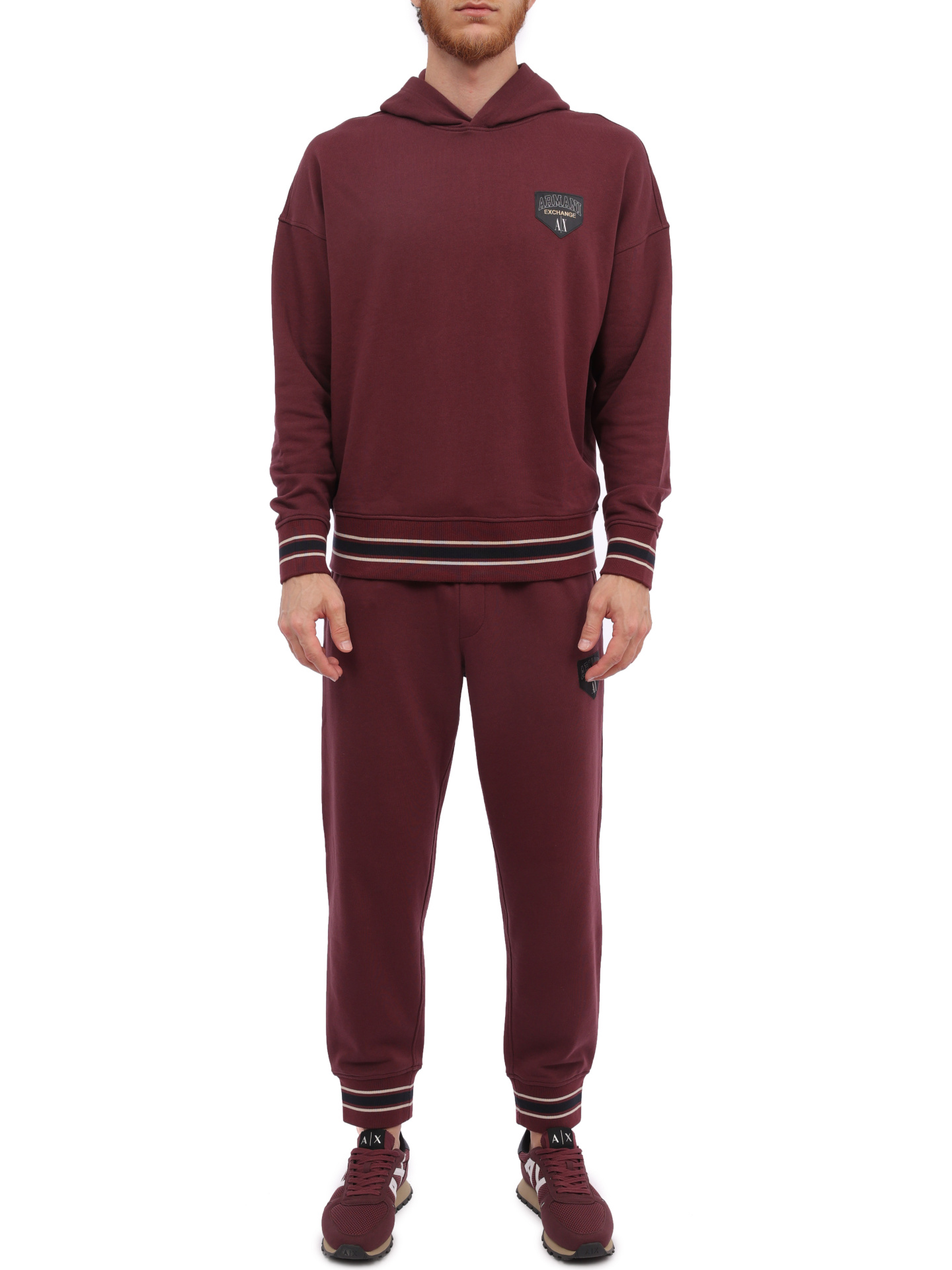 Худи Armani Exchange 6RZMJF ZJDPZ 14AU мужское с отделкой в полоску — купить в интернет-магазине Verdistore