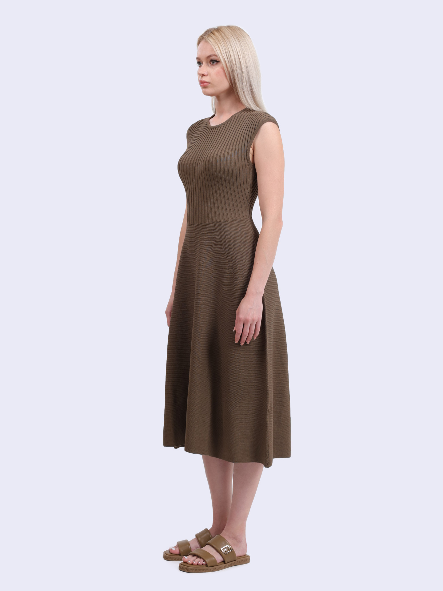 Платье Armani Exchange XW000119 AF10352 U6199 коричневое женское из трикотажа — купить в интернет-магазине Verdistore