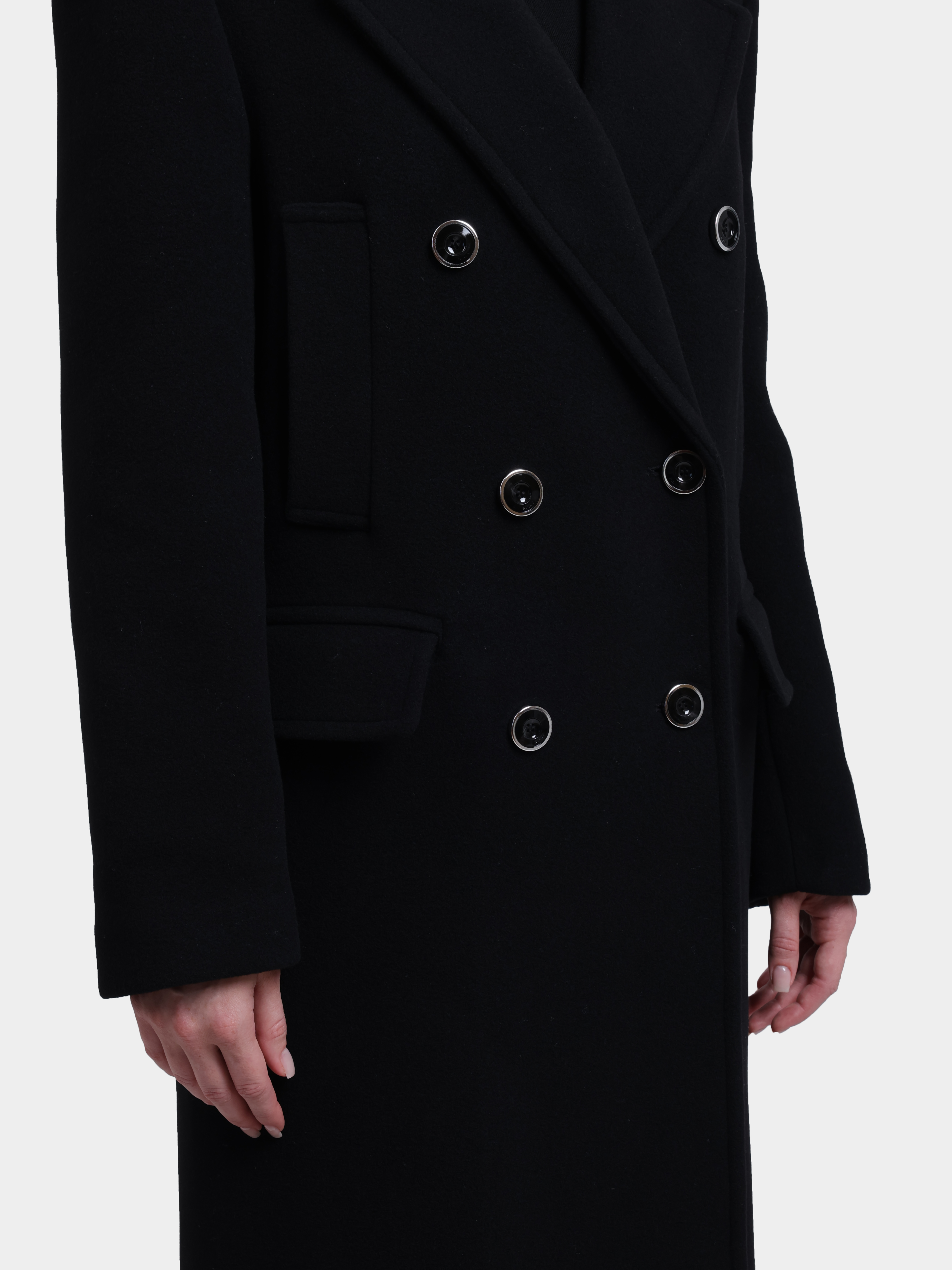 Пальто Pinko 107487 A3FG Z99 двубортное женское из смесовой шерсти — купить в интернет-магазине Verdistore