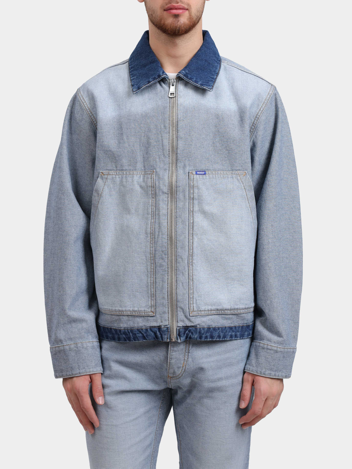 Куртка HUGO BLUE Talian 10274728 01 50553455 459 голубая мужская джинсовая  — купить в интернет-магазине Verdistore