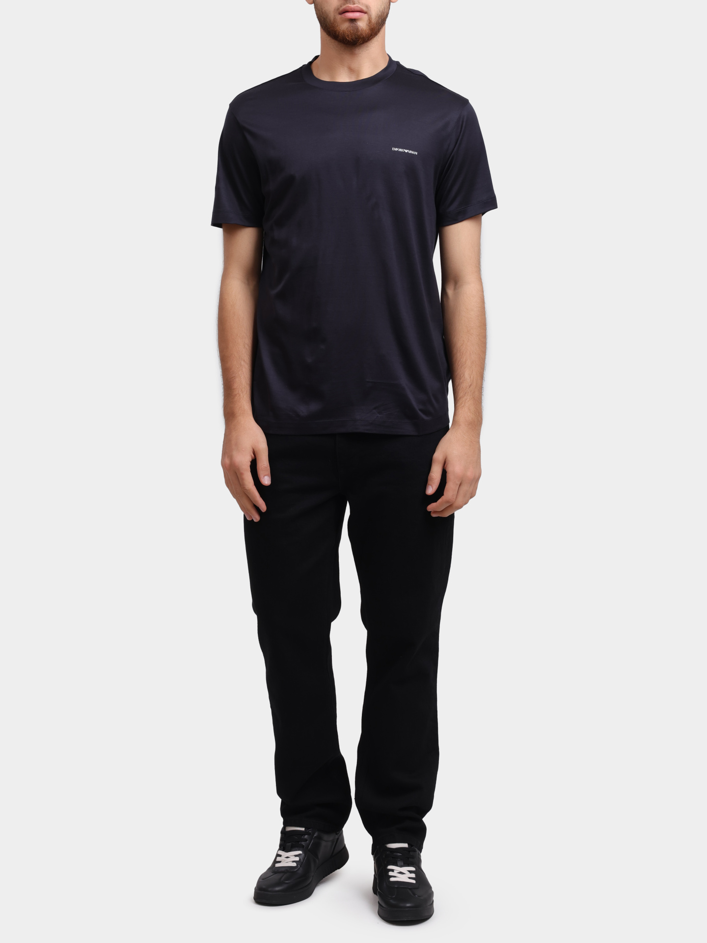 Футболка Emporio Armani 8N1TD8 1JUVZ 0920 темно-синяя мужская — купить в интернет-магазине Verdistore