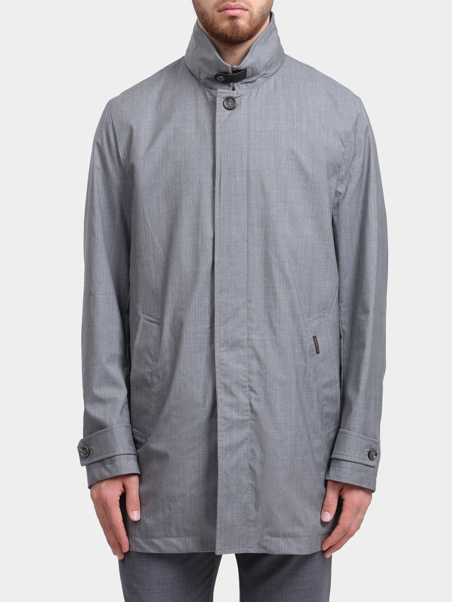 Тренч MooRER DUCA - L5 светло-серый мужской  — купить в интернет-магазине Verdistore