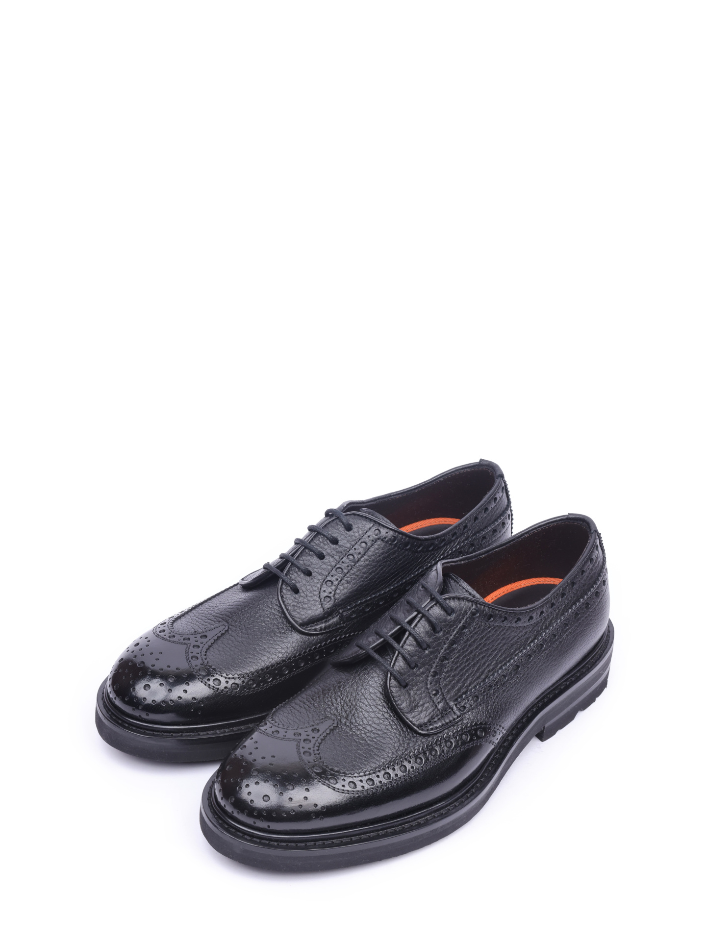 Туфли на каблуке из крупнозернистой черной кожи  — купить в интернет-магазине Verdistore