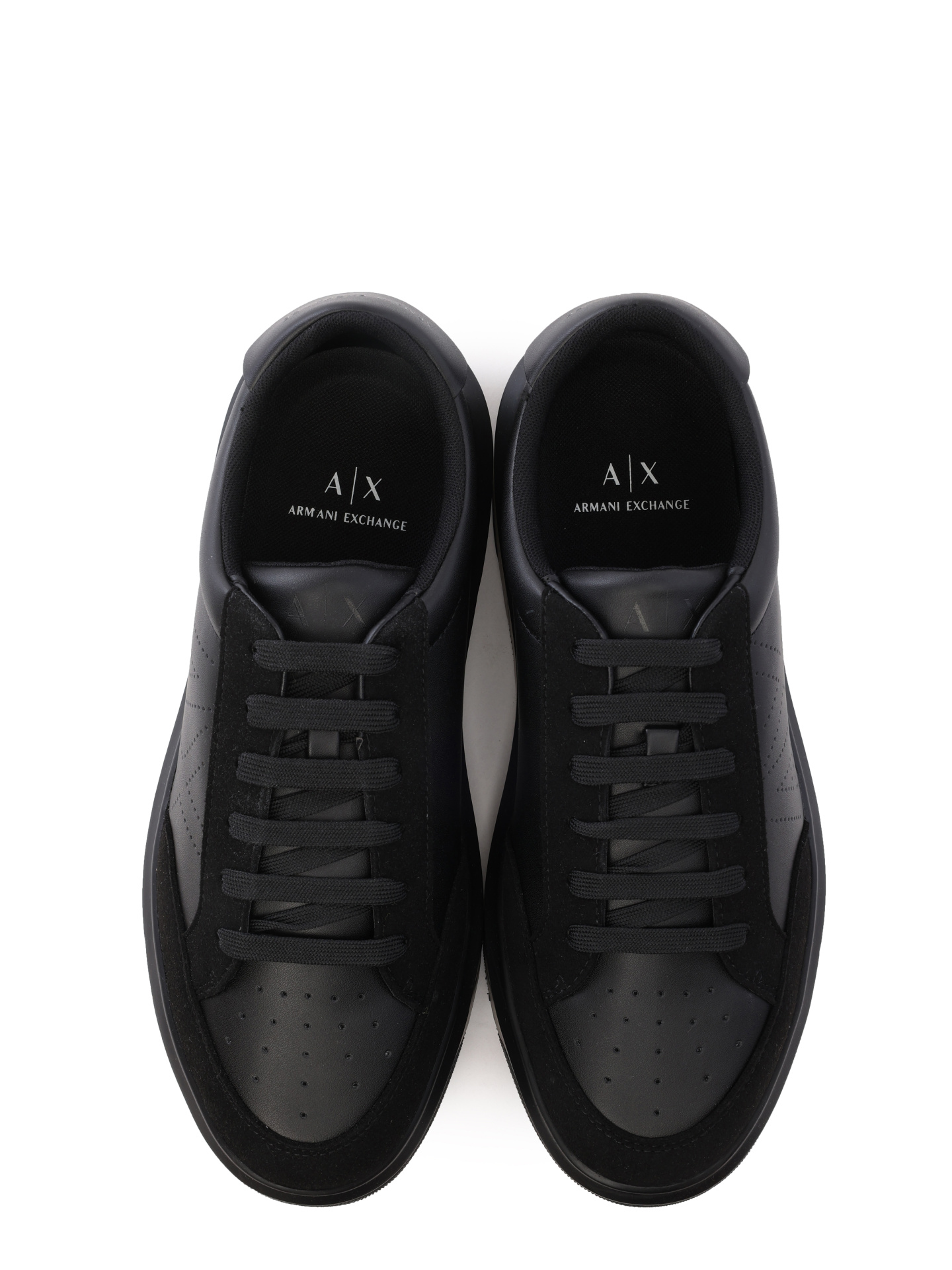 Кеды Armani Exchange XUX177 XV762 K001 черные мужские с замшевыми вставками  — купить в интернет-магазине Verdistore