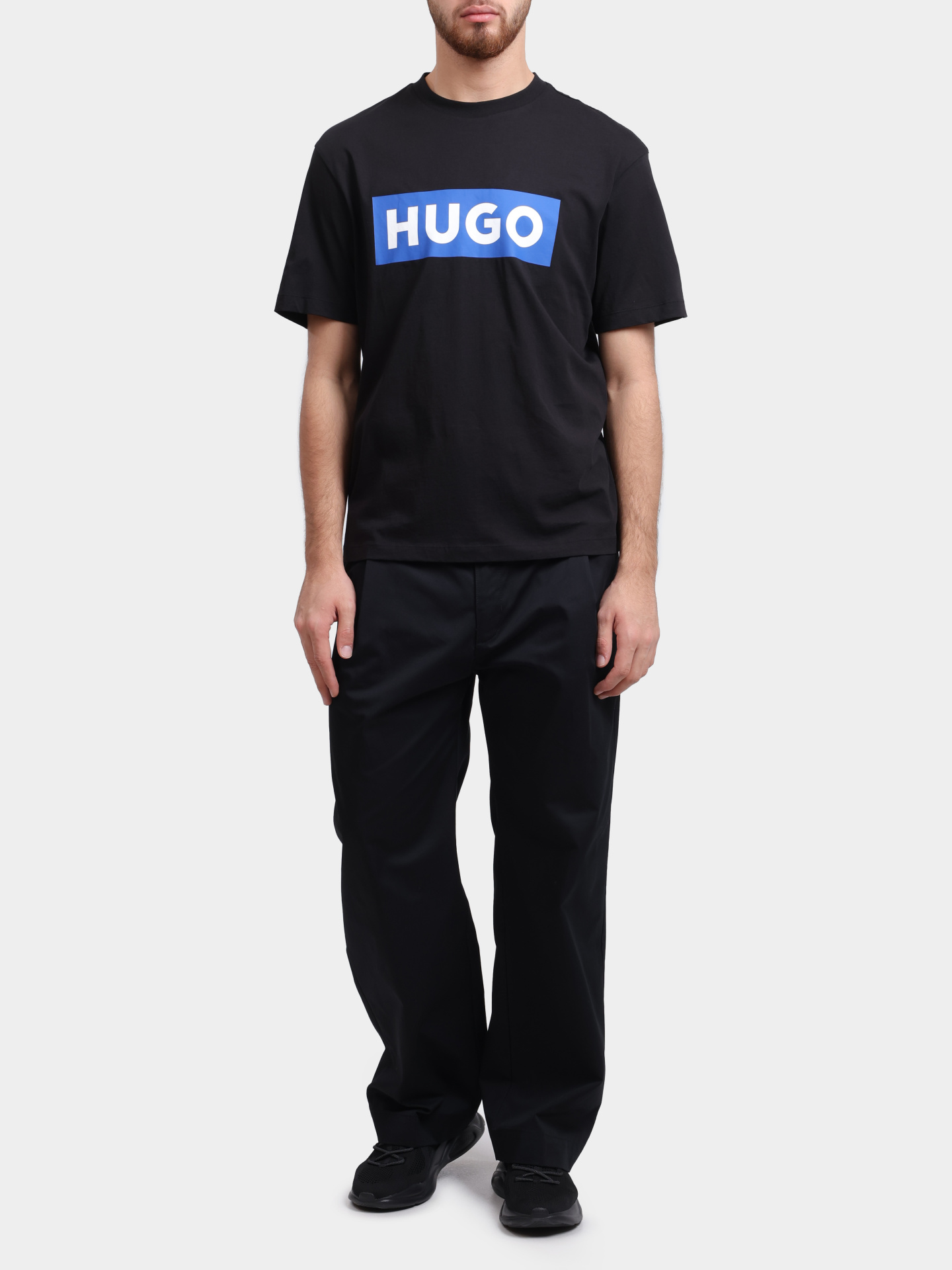 Футболка Hugo 50522376 001 черная с контрастным логотипом — купить в интернет-магазине Verdistore