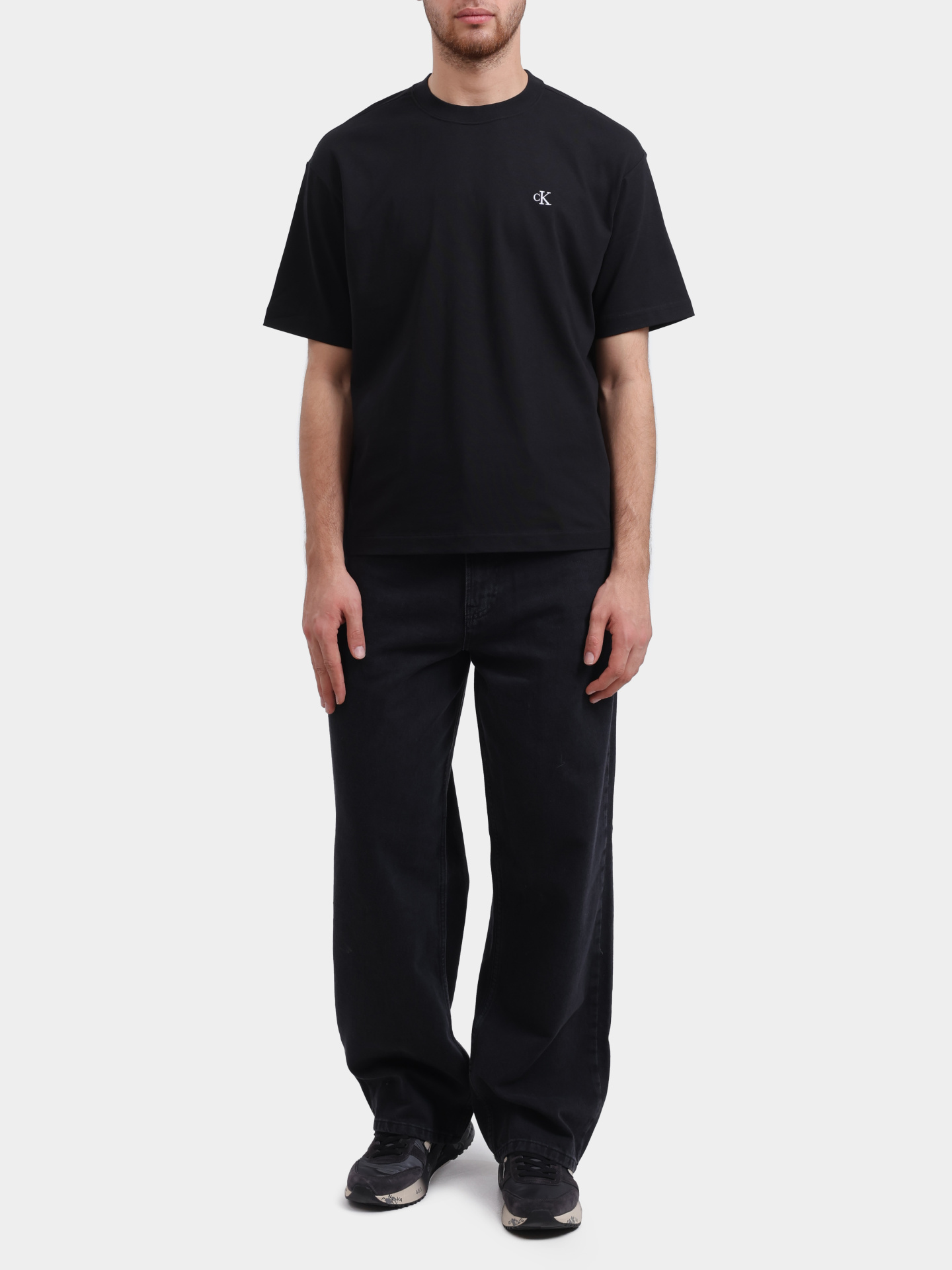 Футболка Calvin Klein LV040HM229 черная мужская с логотипом — купить в интернет-магазине Verdistore