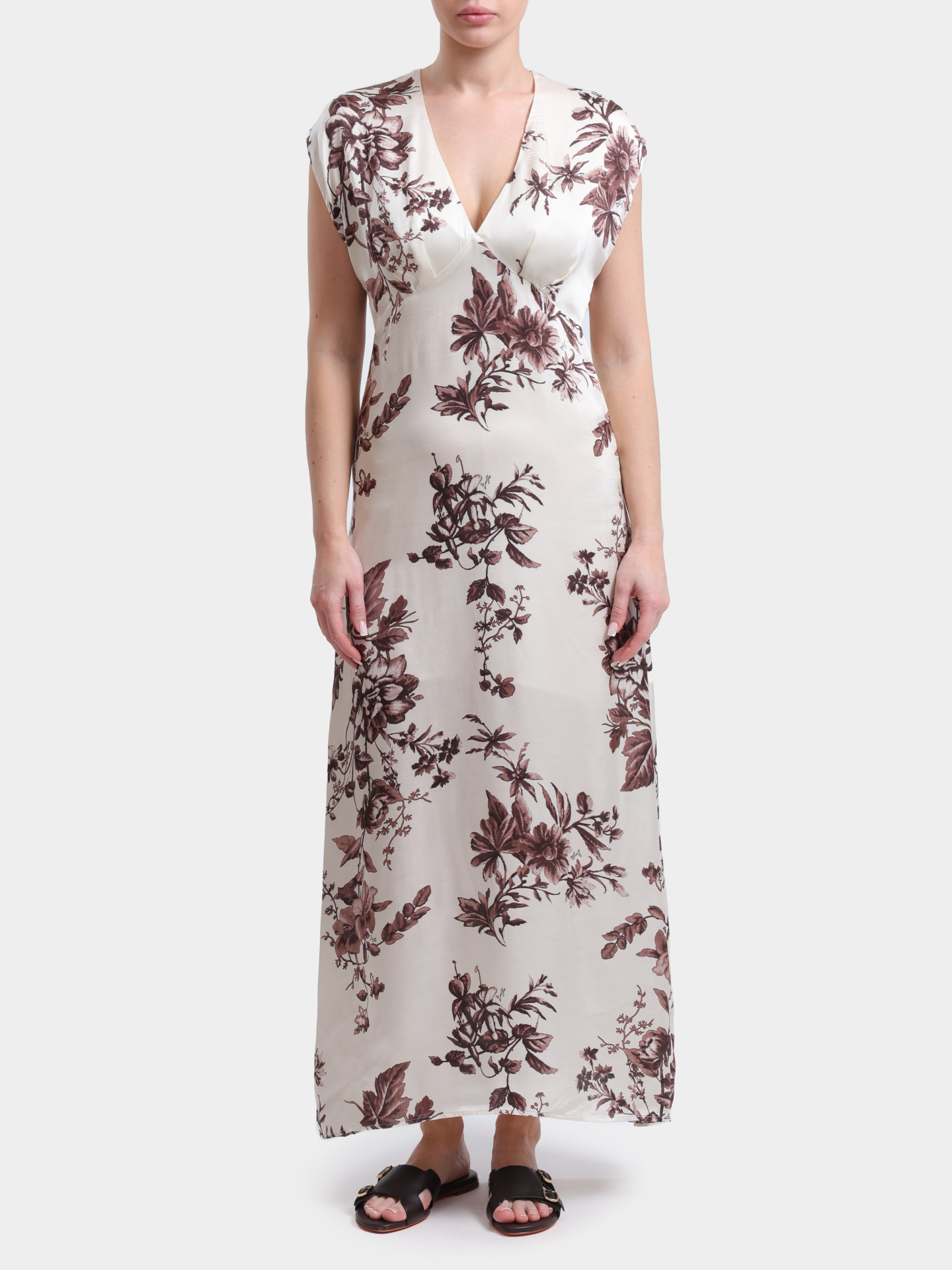 Платье Liu-Jo BLACK LABEL CA6298 TS061 P9654 с принтом цветов и открытым вырезом — купить в интернет-магазине Verdistore