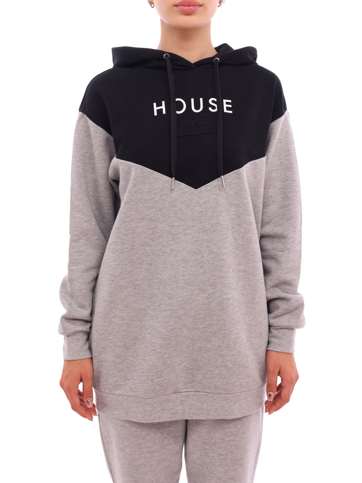 Худи Armani Exchange 6KYM39 YJ7PZ 5383 комбинированное женское удлинённое — купить в интернет-магазине Verdistore