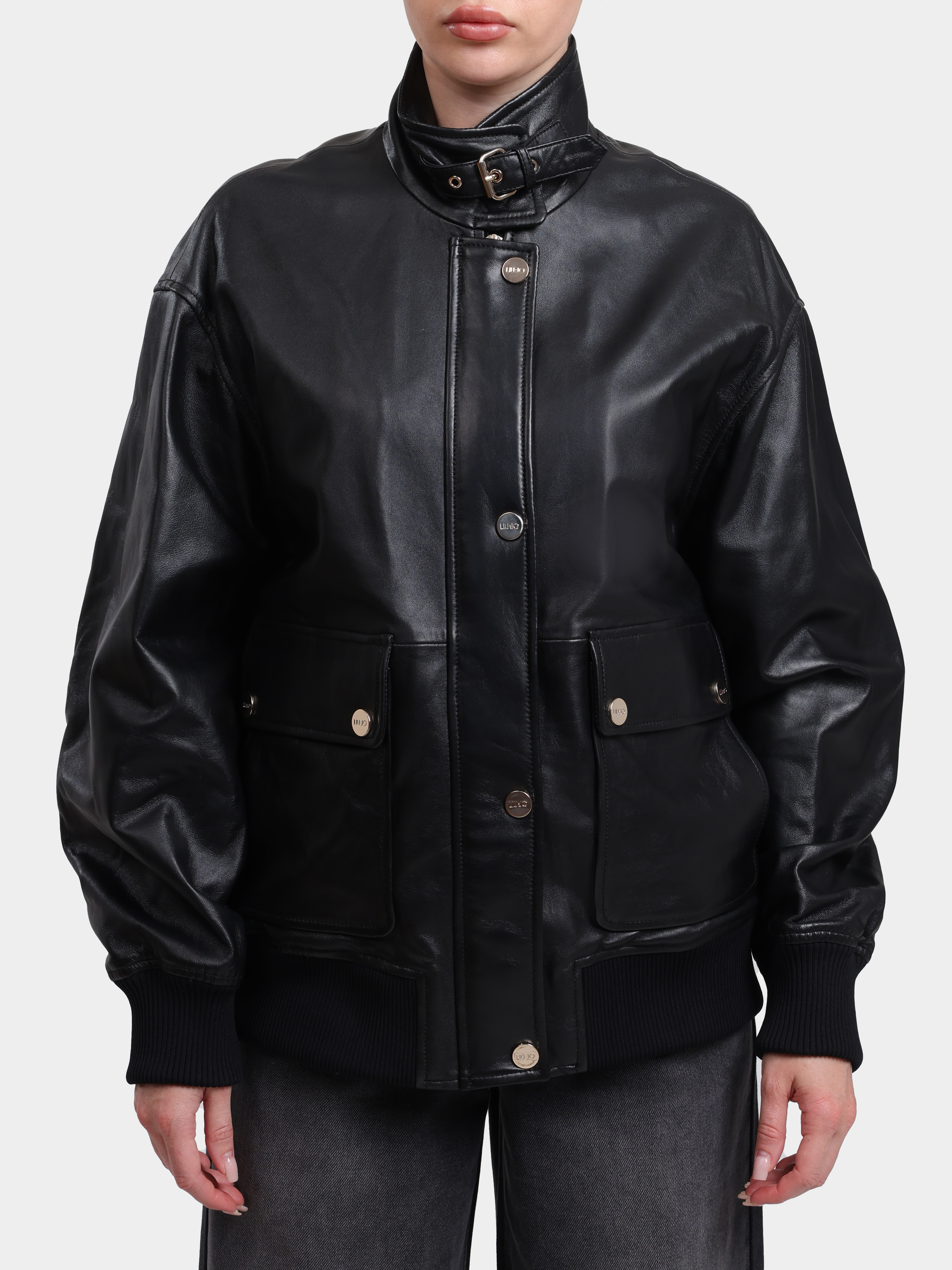 Куртка Liu-Jo BLACK LABEL PF6034 P0409 22222 черная женская из натуральной кожи — купить в интернет-магазине Verdistore