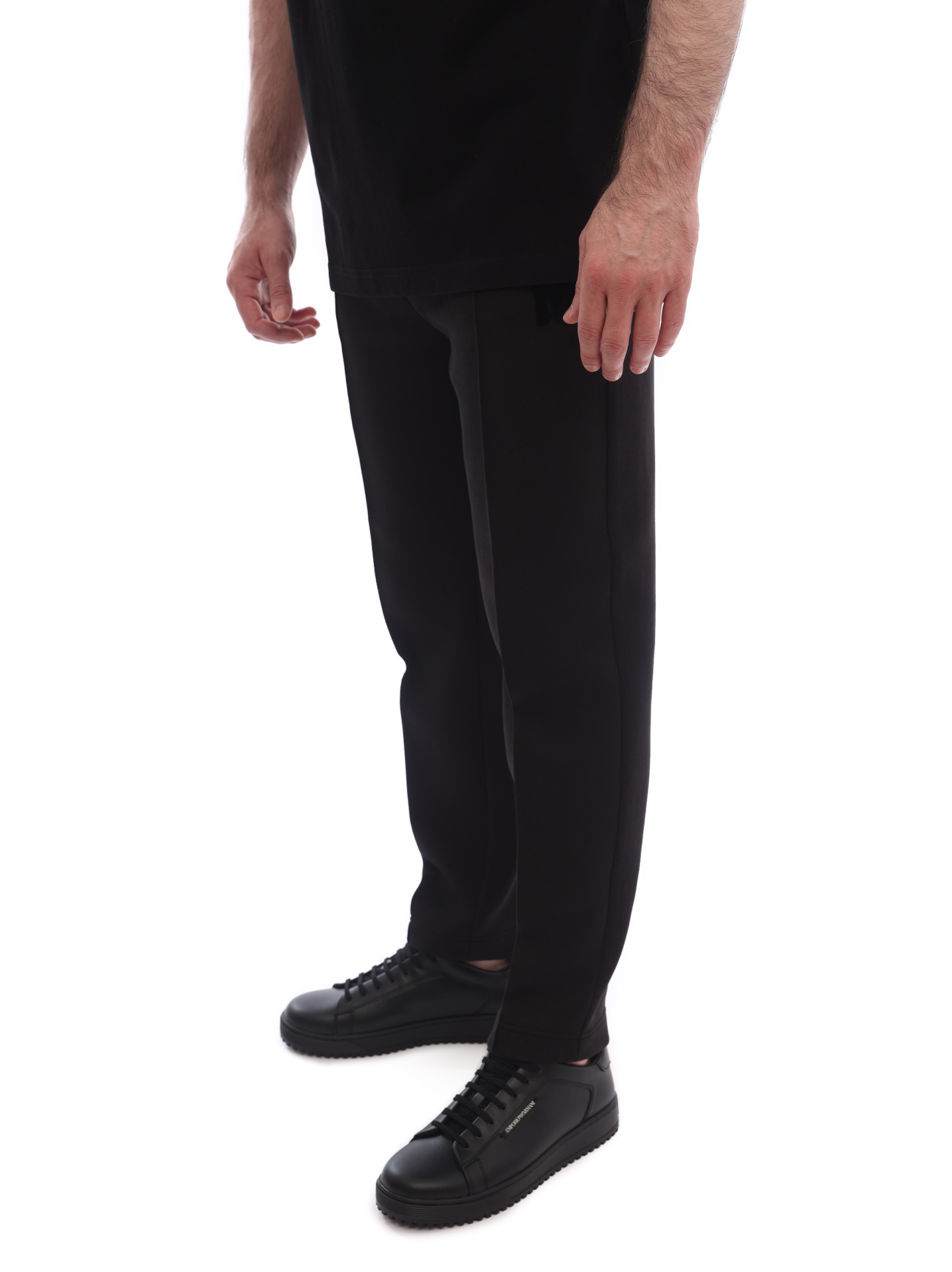 Брюки из легкого хлопкового материала прямого кроя черные со стрелками — купить в интернет-магазине Verdistore