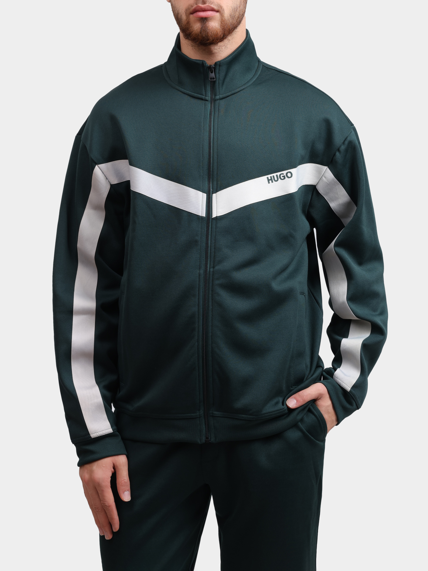 Мастерка Hugo 50549418 385 зеленая мужская — купить в интернет-магазине Verdistore