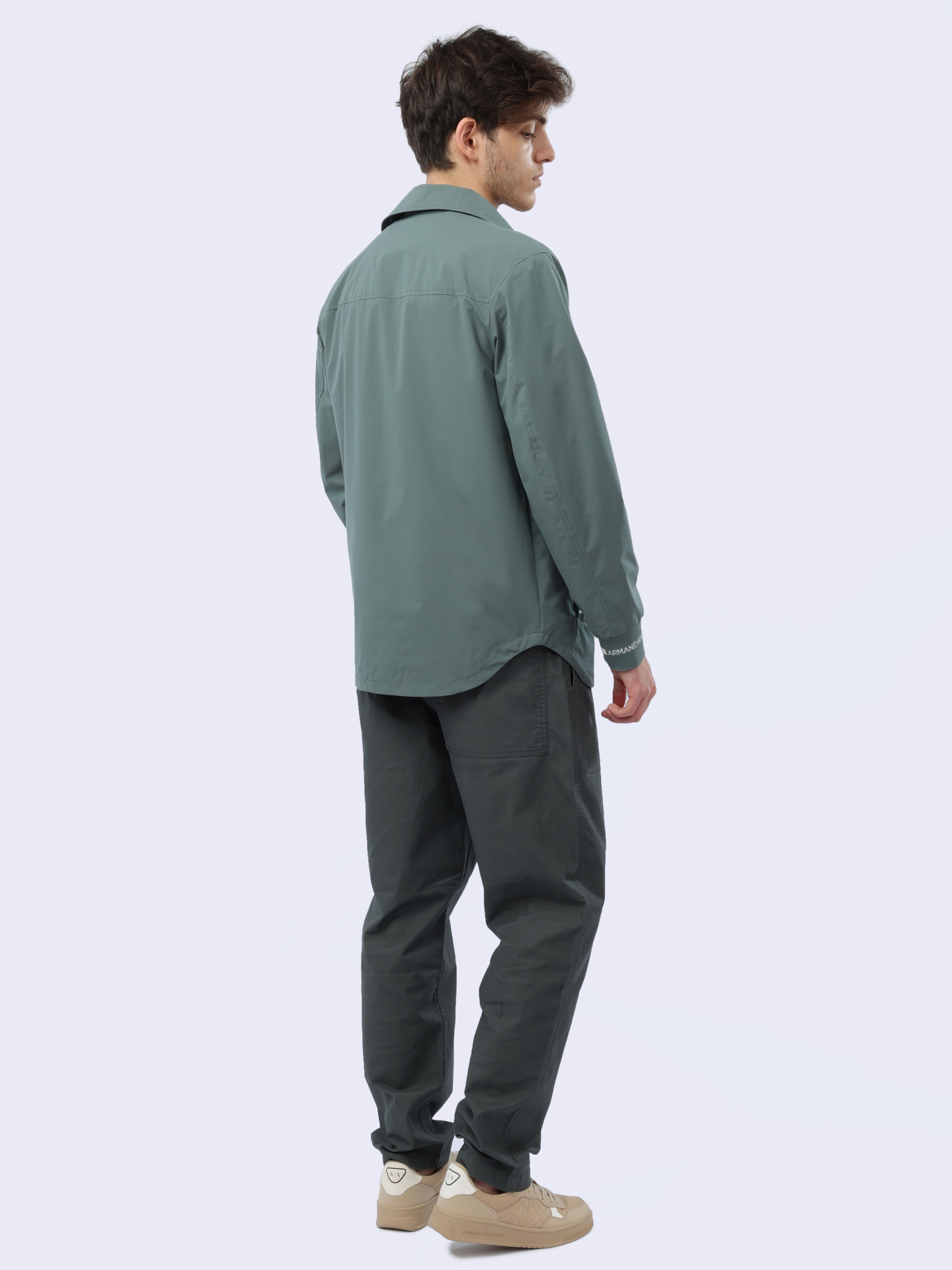Рубашка Armani Exchange 3DZCL7 ZN3FZ 1888 светло-зеленая мужская на кнопках — купить в интернет-магазине Verdistore