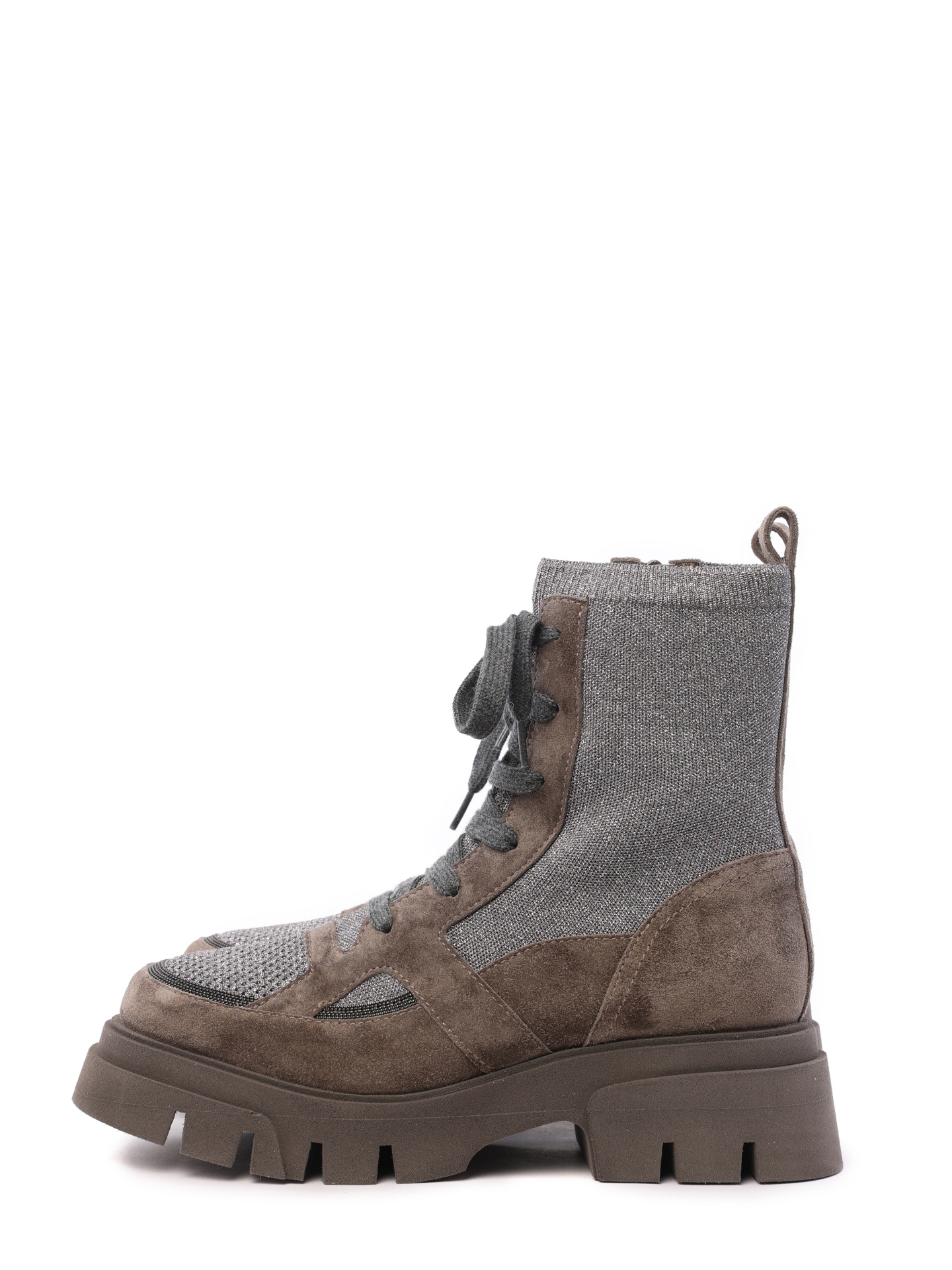 Ботинки Brunello Cucinelli MZ34G2299 C1276 комбинированные женские на шнуровке — купить в интернет-магазине Verdistore