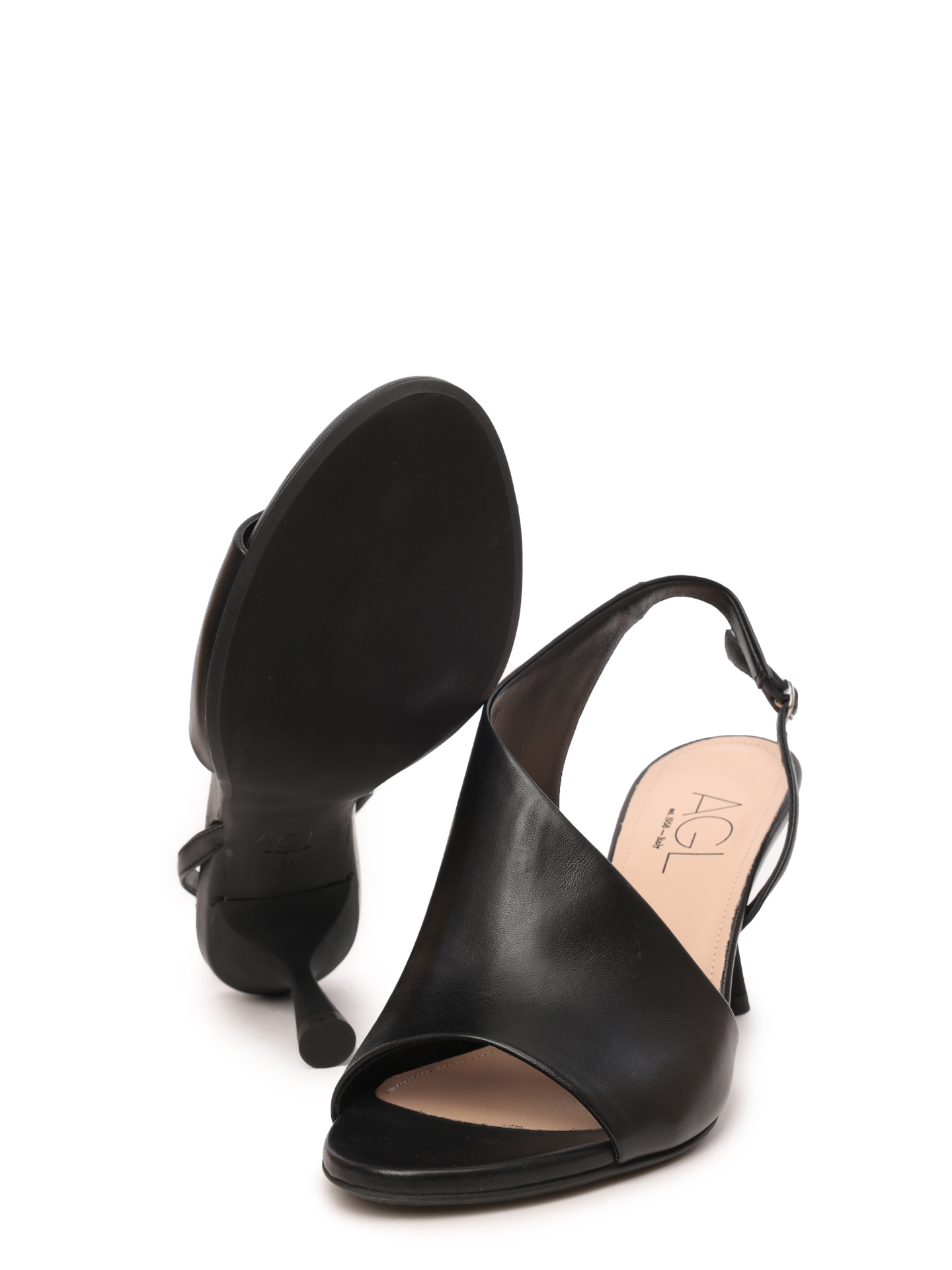 Босоножки AGL D675021PCKA076 1013 черные женские асимметричные — купить в интернет-магазине Verdistore