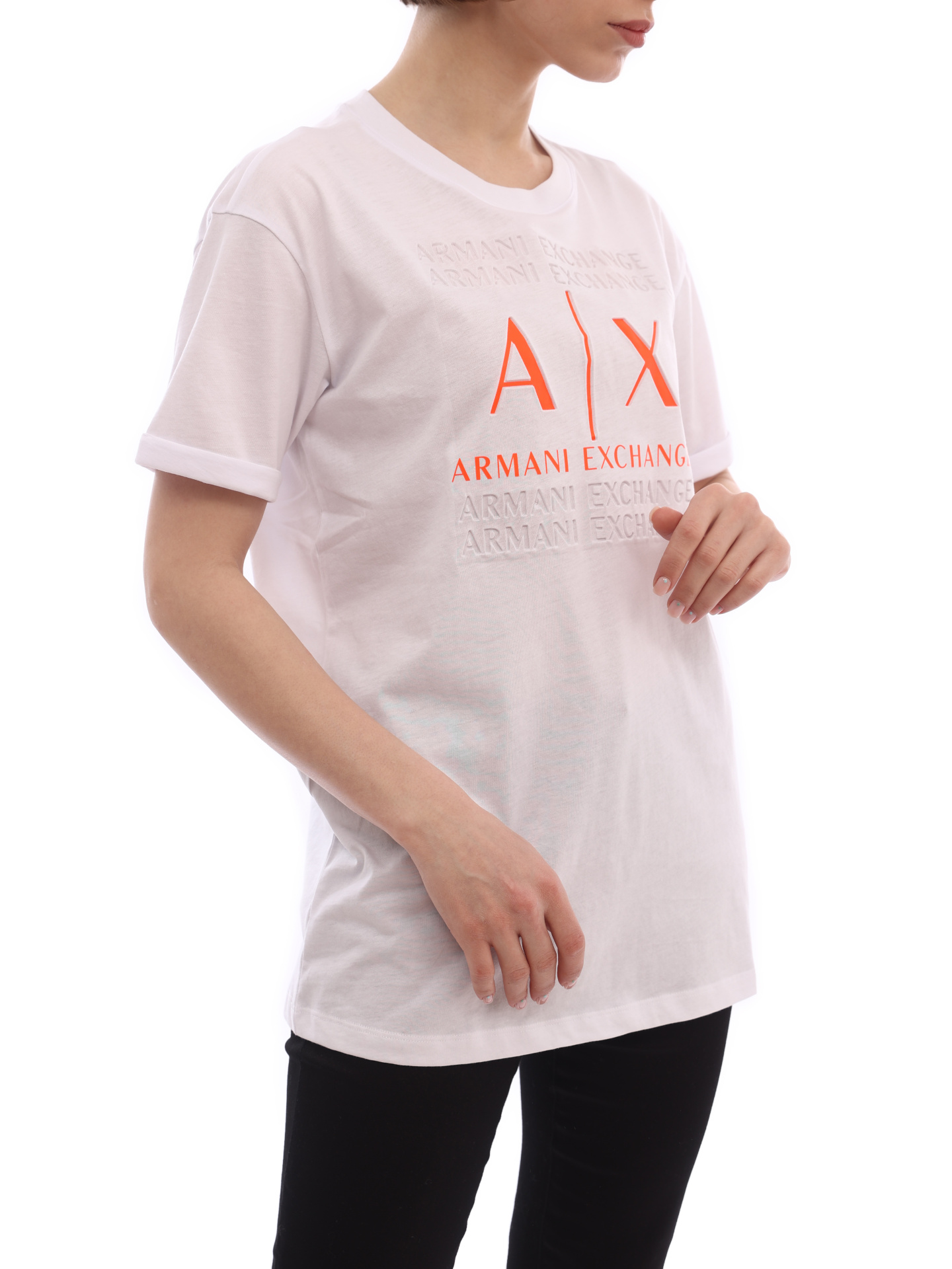 Футболка Armani Exchange 3LYTAH YJ3RZ 1000 белая женская с логотипом — купить в интернет-магазине Verdistore