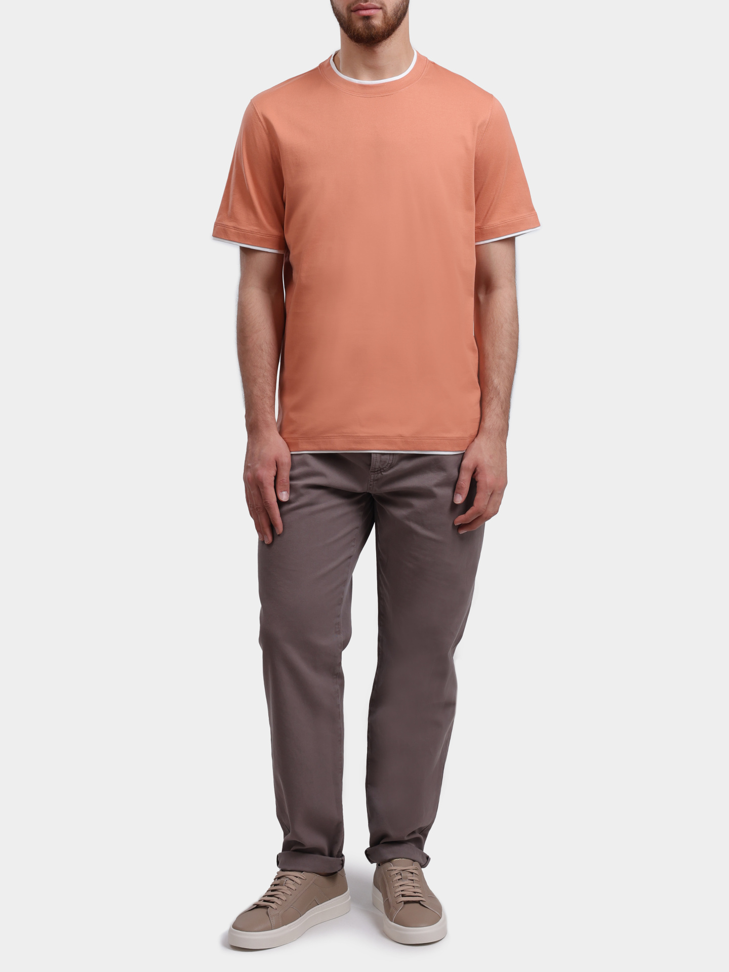 Футболка Brunello Cucinelli M0B137427 CHW53 мужская с окантовкой — купить в интернет-магазине Verdistore